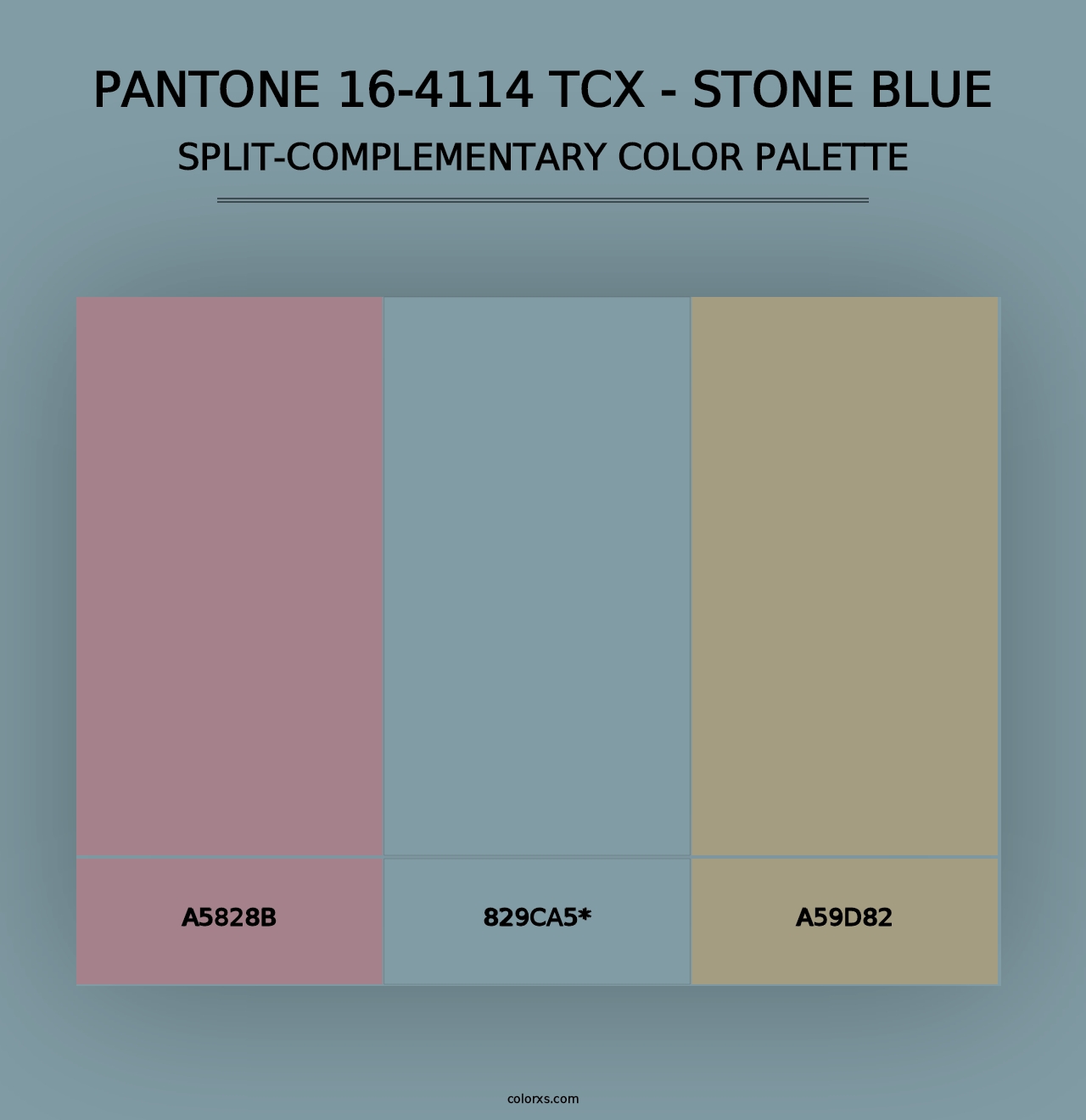 PANTONE 16-4114 TCX - Stone Blue - Split-Complementary Color Palette