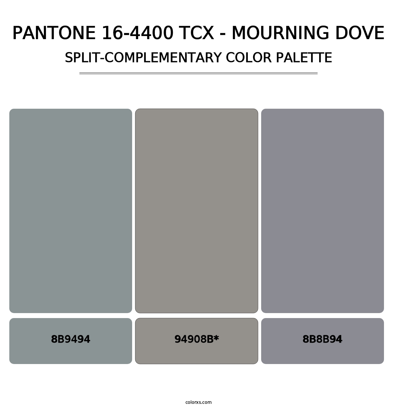 PANTONE 16-4400 TCX - Mourning Dove - Split-Complementary Color Palette