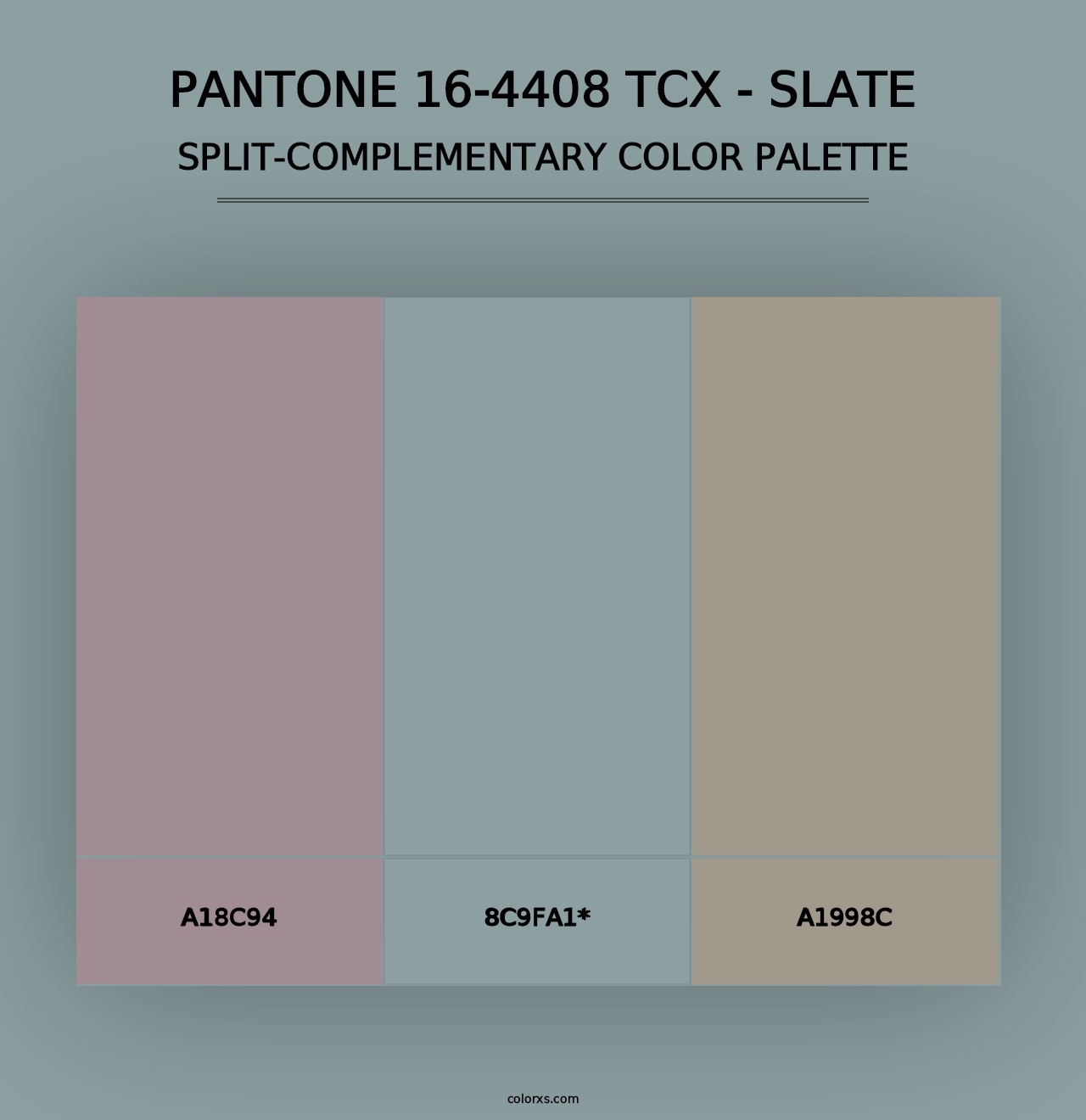 PANTONE 16-4408 TCX - Slate - Split-Complementary Color Palette