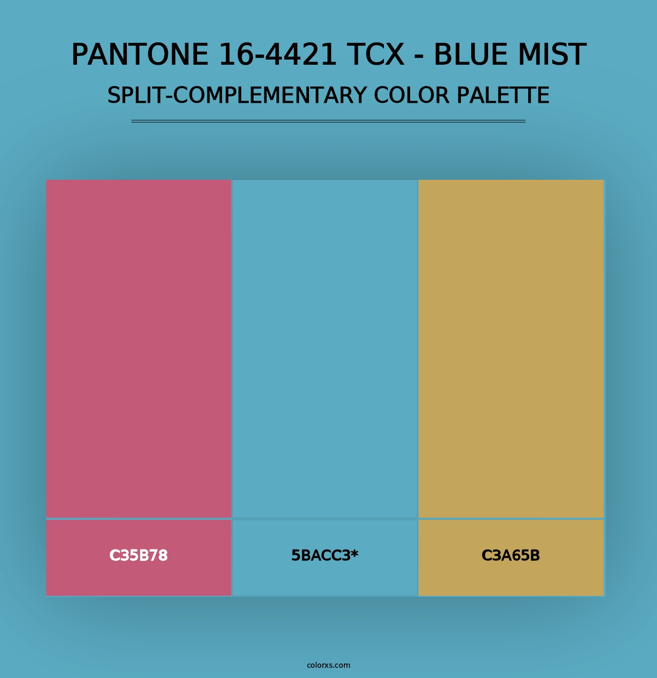 PANTONE 16-4421 TCX - Blue Mist - Split-Complementary Color Palette