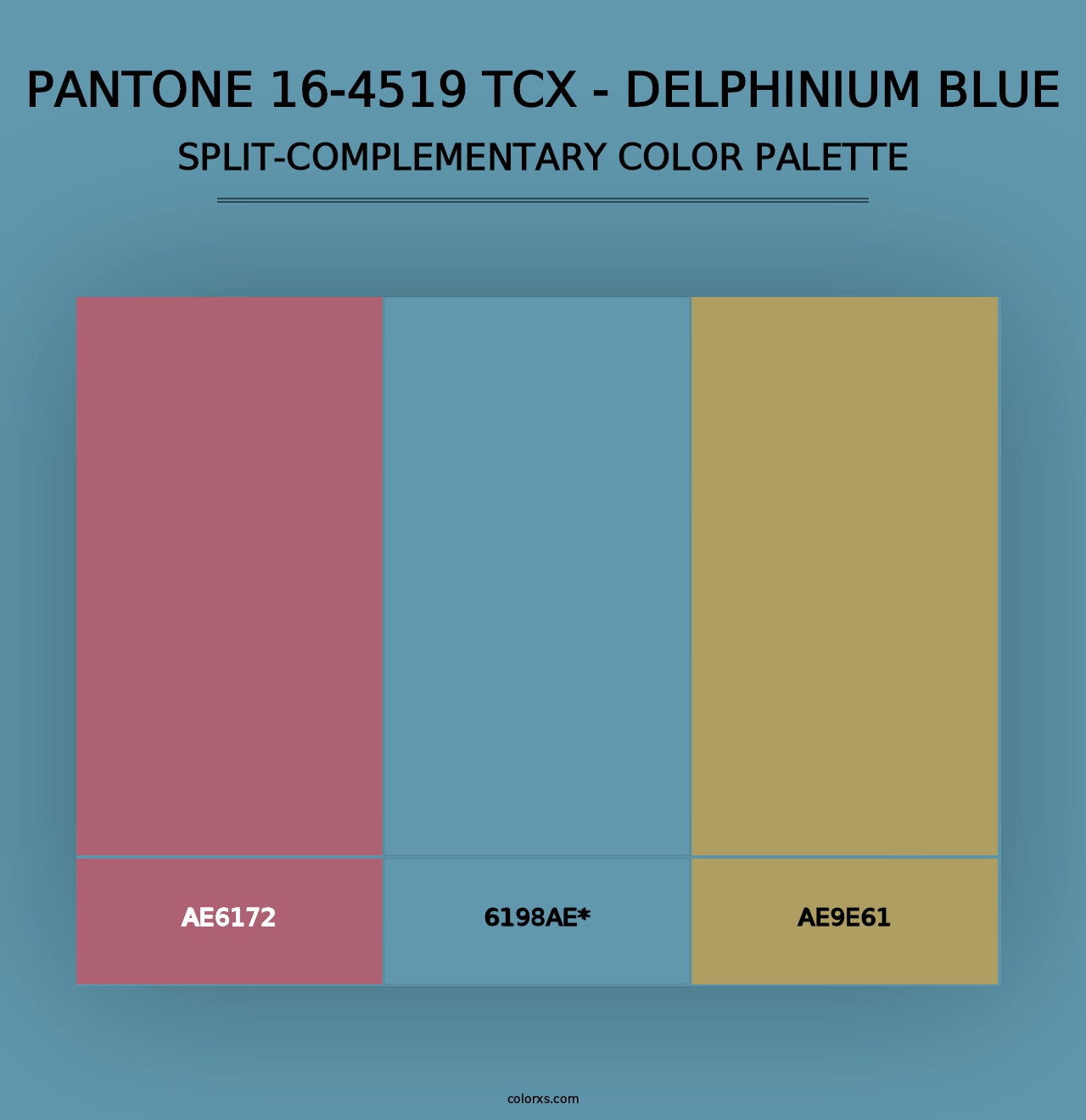 PANTONE 16-4519 TCX - Delphinium Blue - Split-Complementary Color Palette