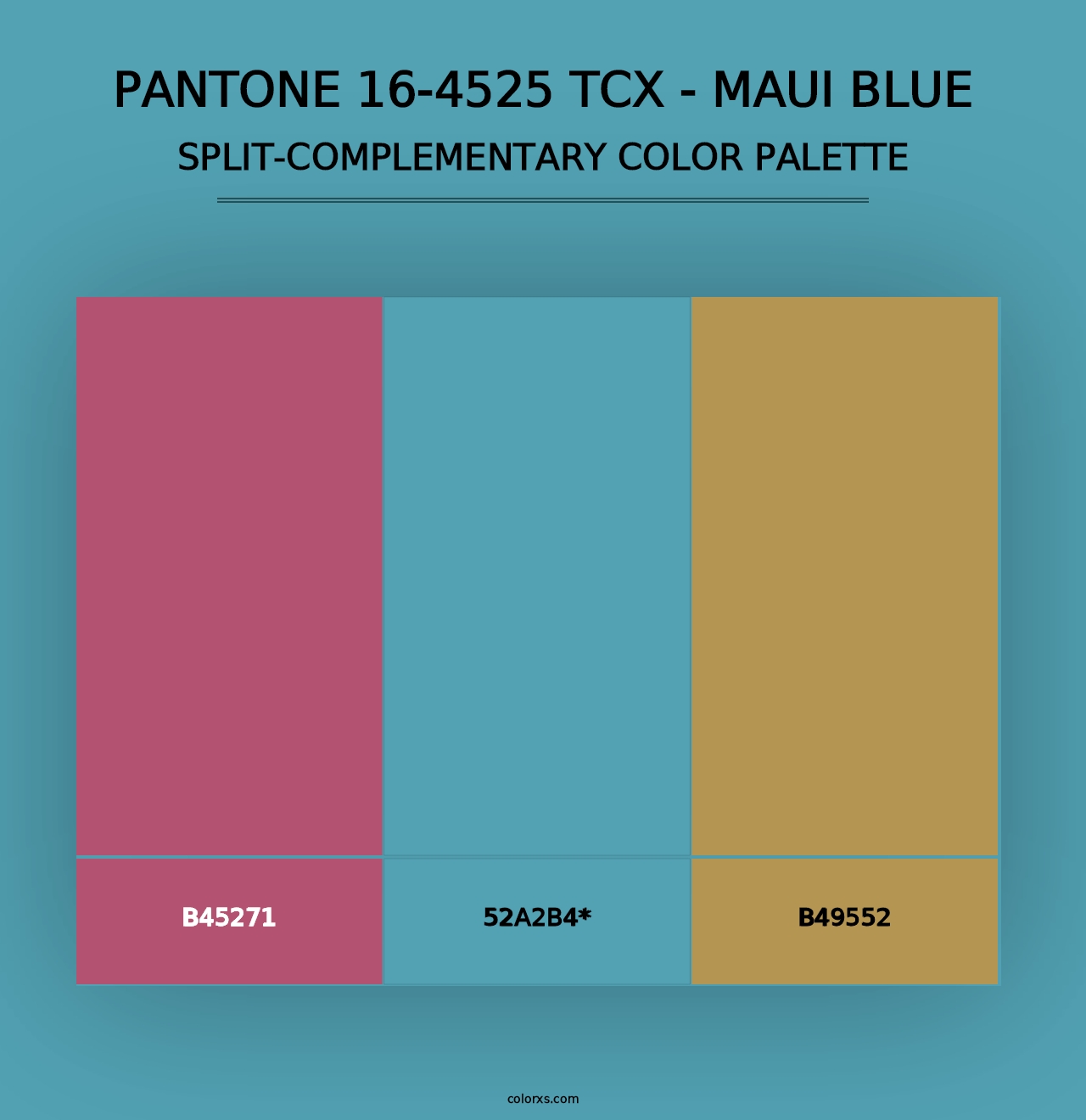 PANTONE 16-4525 TCX - Maui Blue - Split-Complementary Color Palette