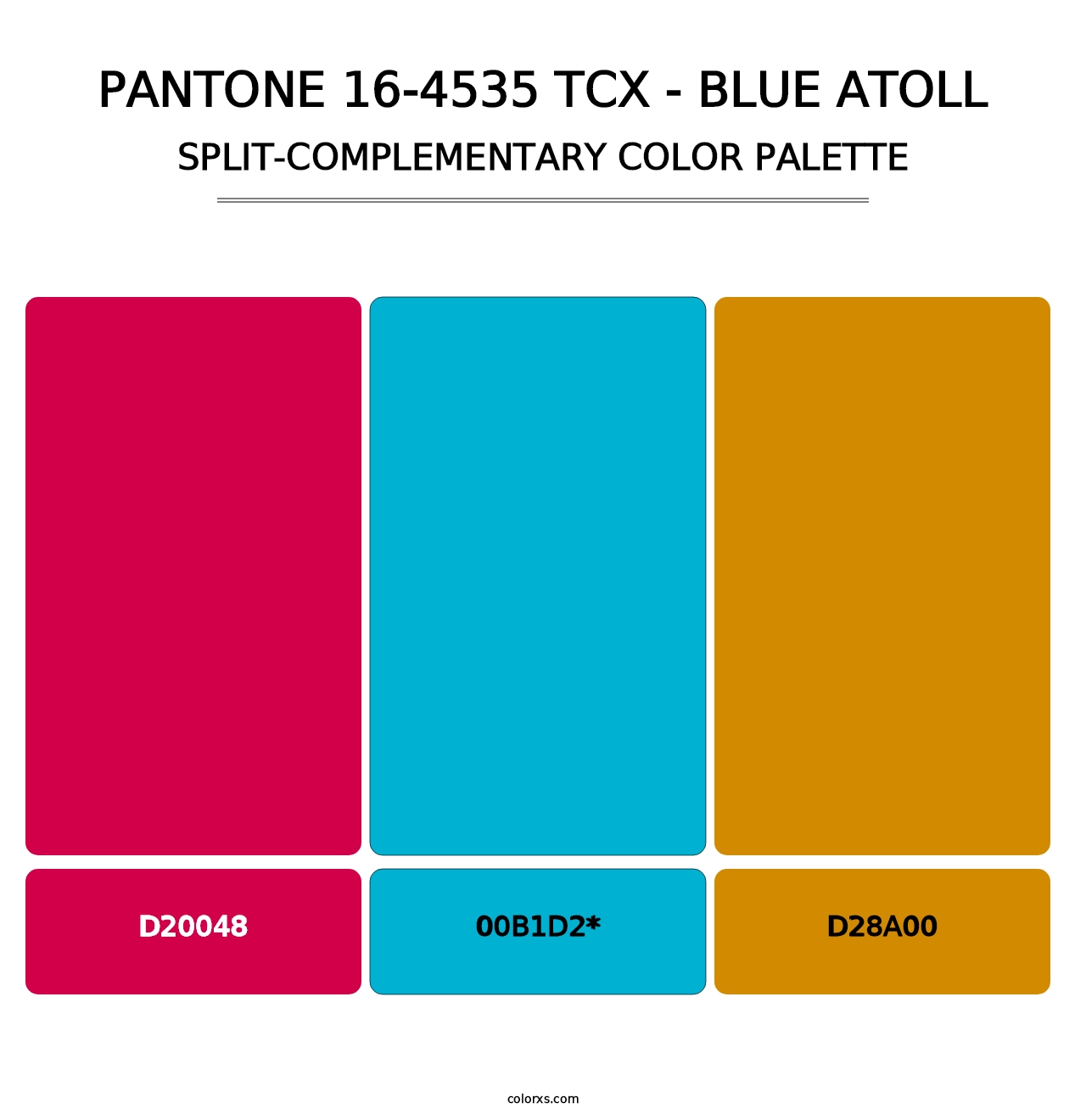 PANTONE 16-4535 TCX - Blue Atoll - Split-Complementary Color Palette