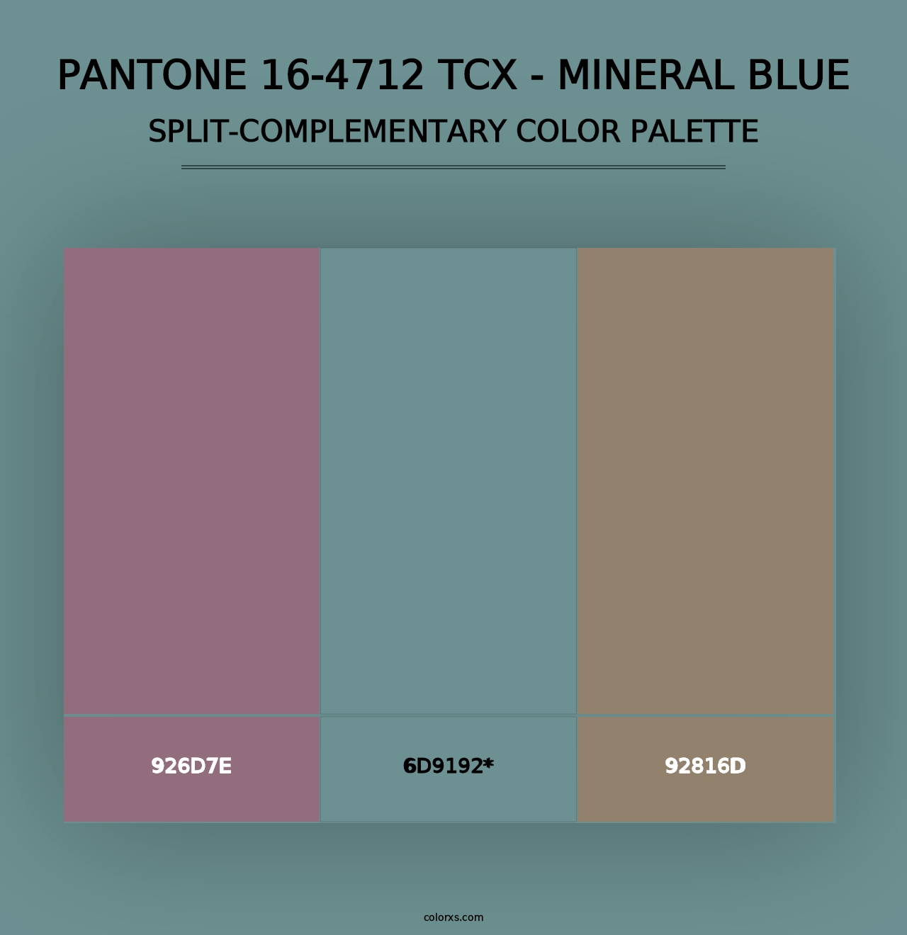 PANTONE 16-4712 TCX - Mineral Blue - Split-Complementary Color Palette