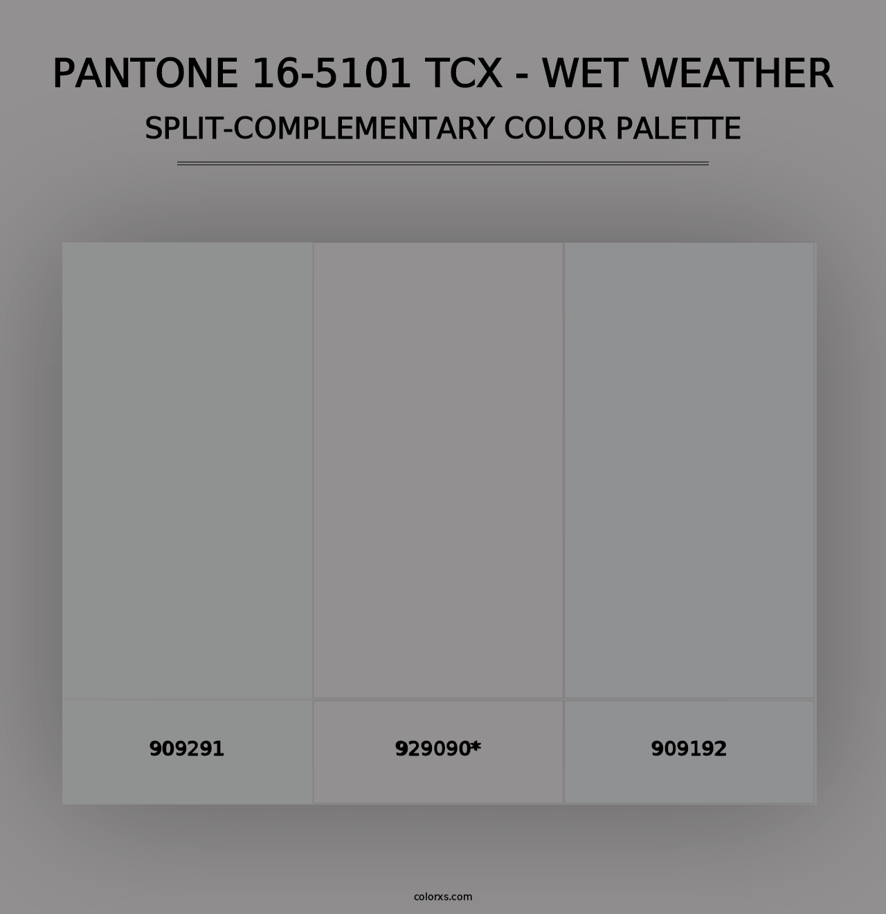 PANTONE 16-5101 TCX - Wet Weather - Split-Complementary Color Palette