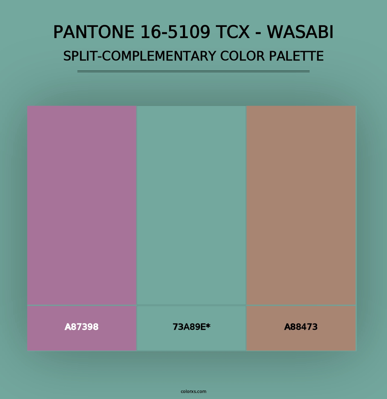 PANTONE 16-5109 TCX - Wasabi - Split-Complementary Color Palette