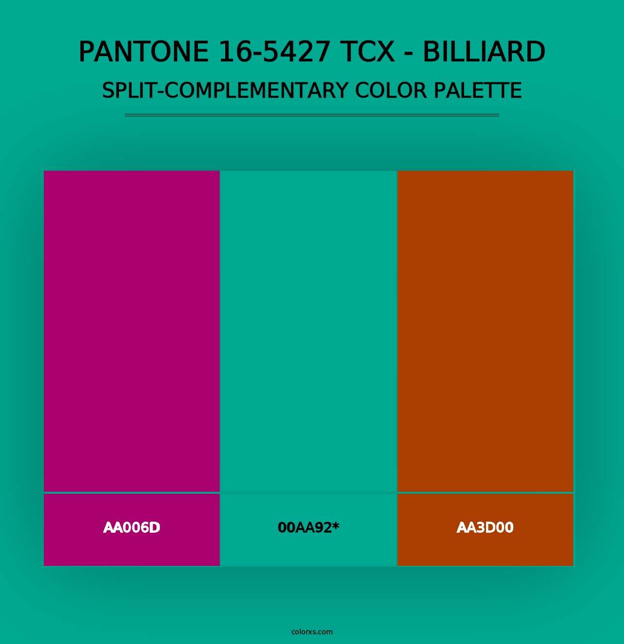 PANTONE 16-5427 TCX - Billiard - Split-Complementary Color Palette