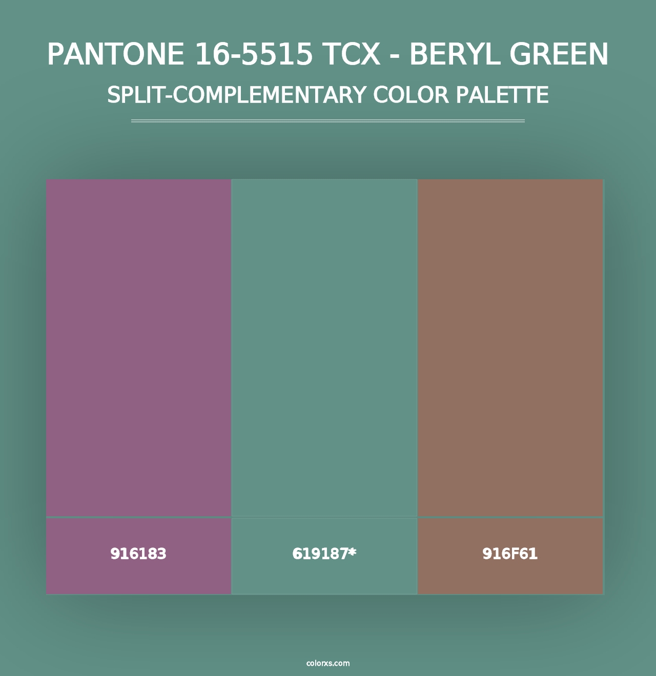 PANTONE 16-5515 TCX - Beryl Green - Split-Complementary Color Palette