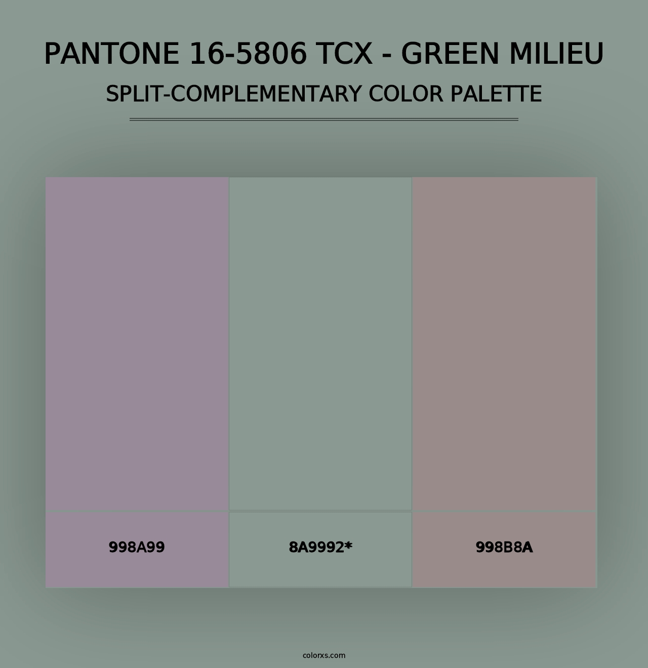 PANTONE 16-5806 TCX - Green Milieu - Split-Complementary Color Palette