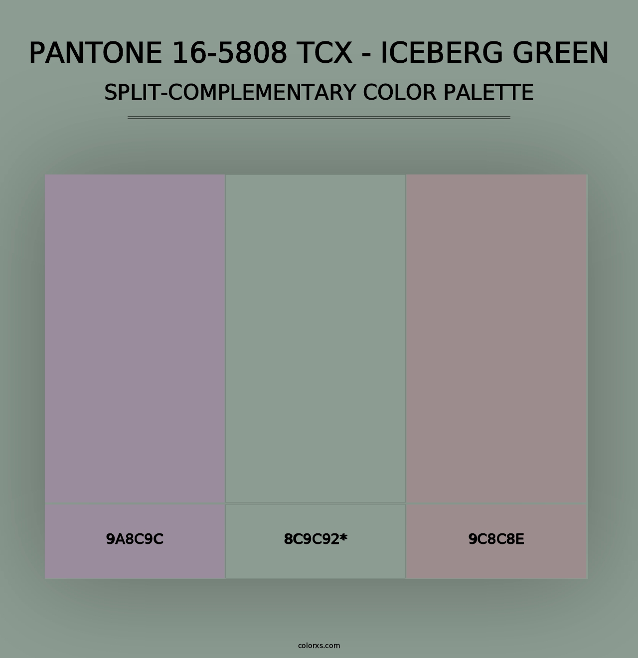 PANTONE 16-5808 TCX - Iceberg Green - Split-Complementary Color Palette