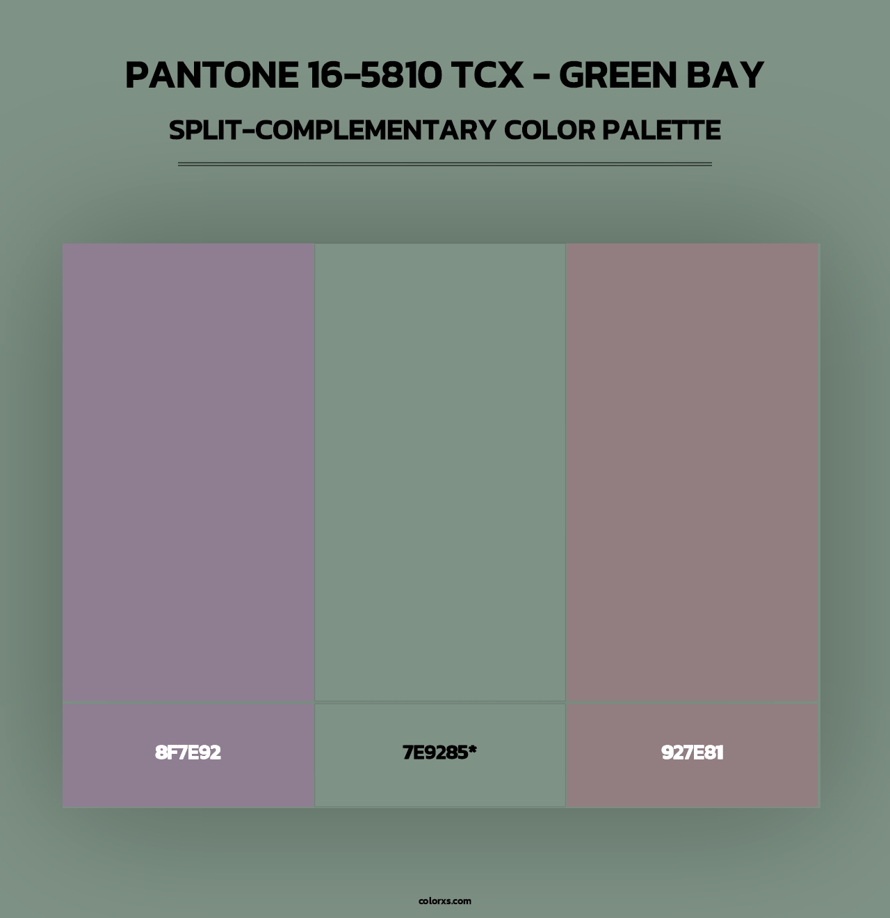 PANTONE 16-5810 TCX - Green Bay - Split-Complementary Color Palette