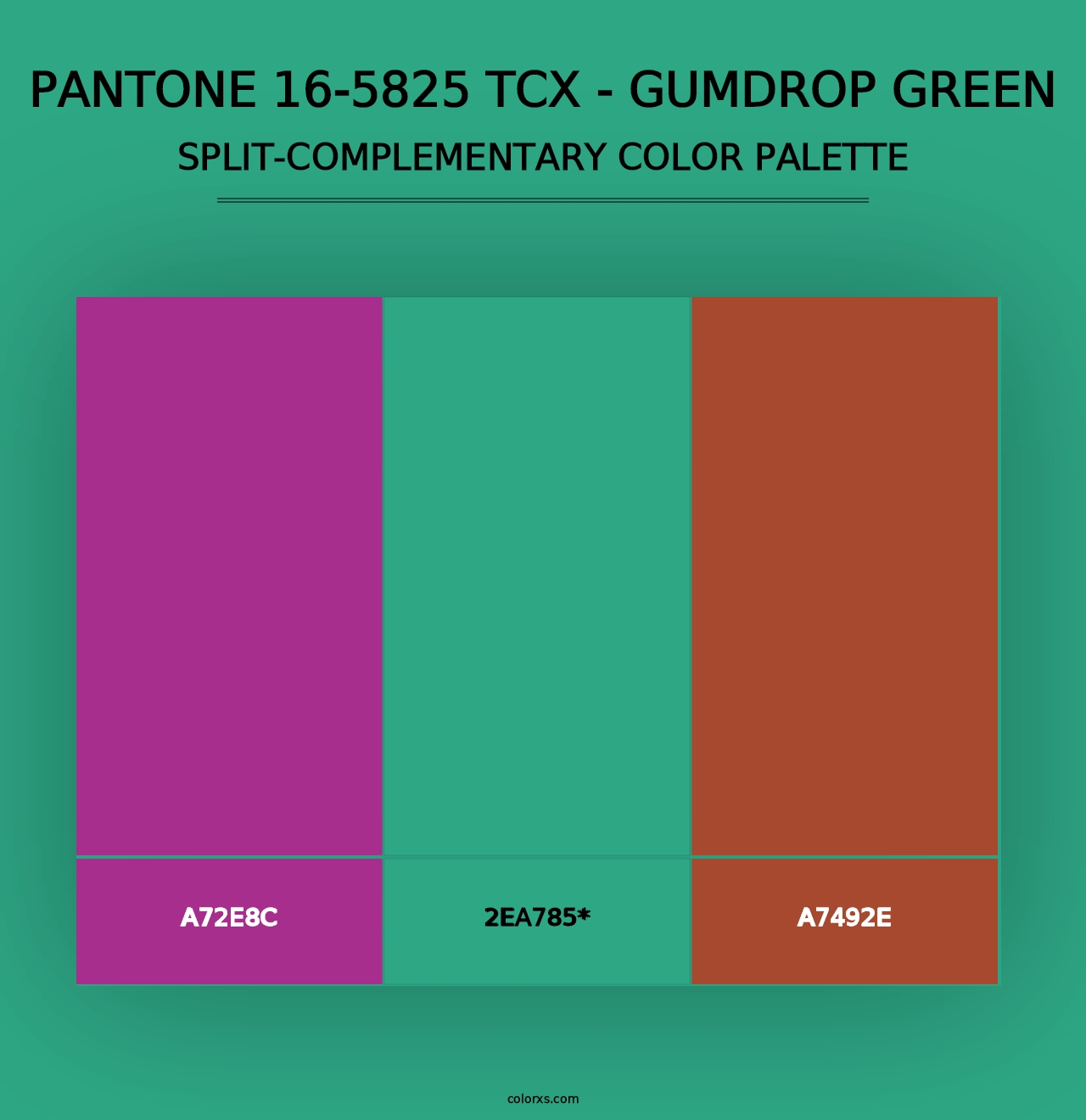 PANTONE 16-5825 TCX - Gumdrop Green - Split-Complementary Color Palette