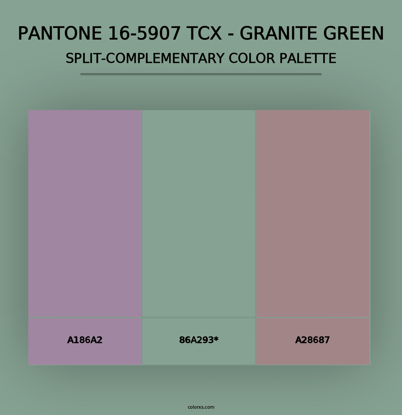 PANTONE 16-5907 TCX - Granite Green - Split-Complementary Color Palette