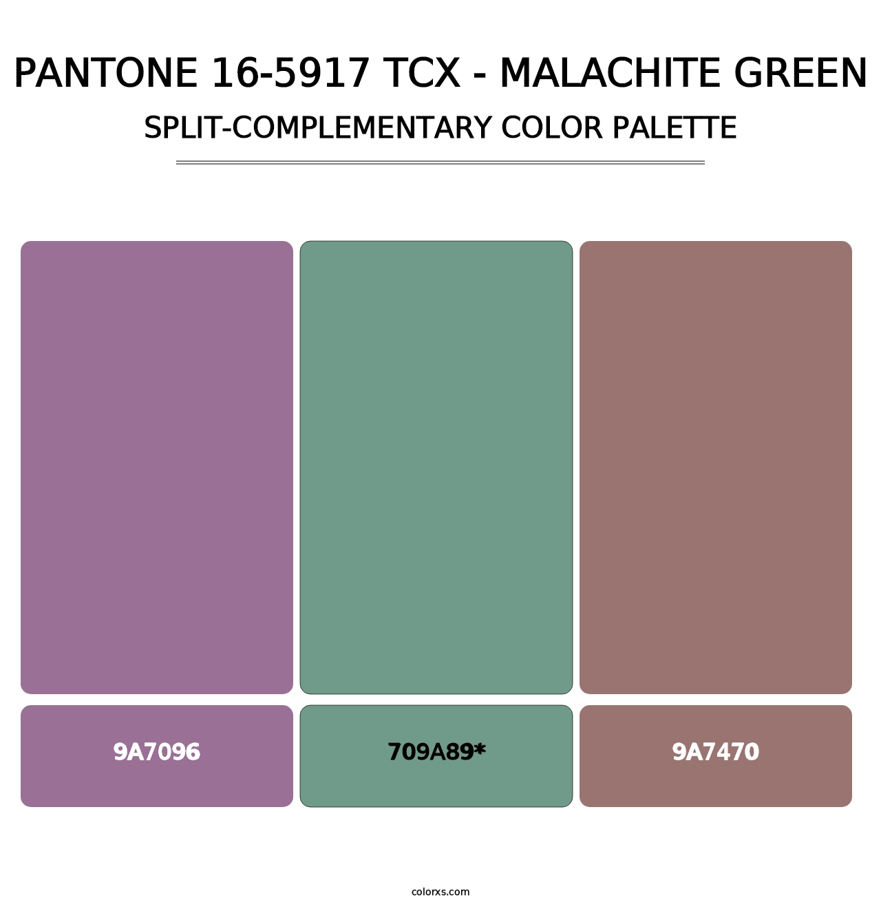 PANTONE 16-5917 TCX - Malachite Green - Split-Complementary Color Palette