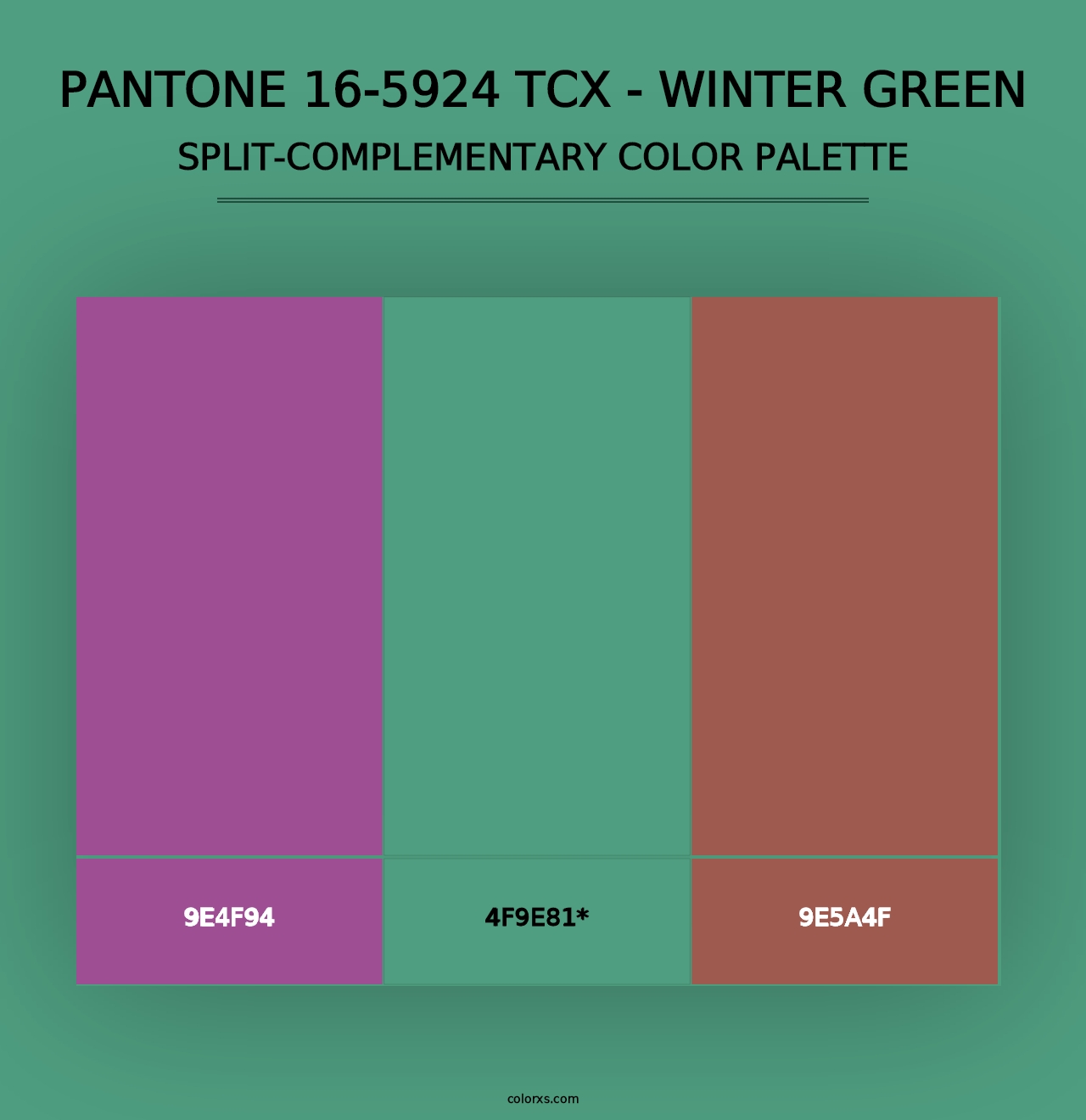 PANTONE 16-5924 TCX - Winter Green - Split-Complementary Color Palette