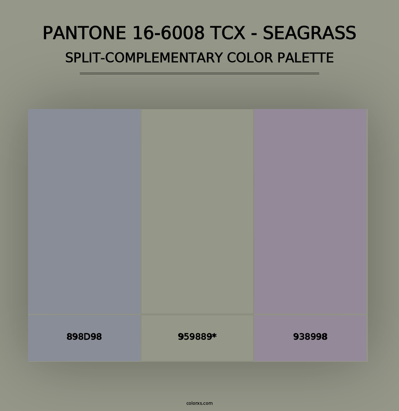 PANTONE 16-6008 TCX - Seagrass - Split-Complementary Color Palette