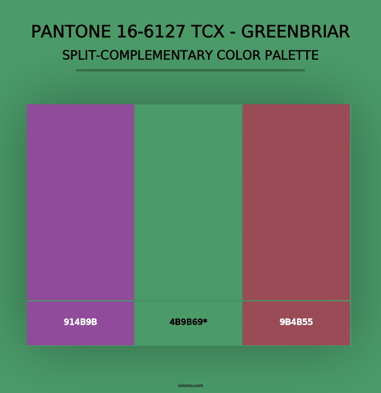 PANTONE 16-6127 TCX - Greenbriar - Split-Complementary Color Palette