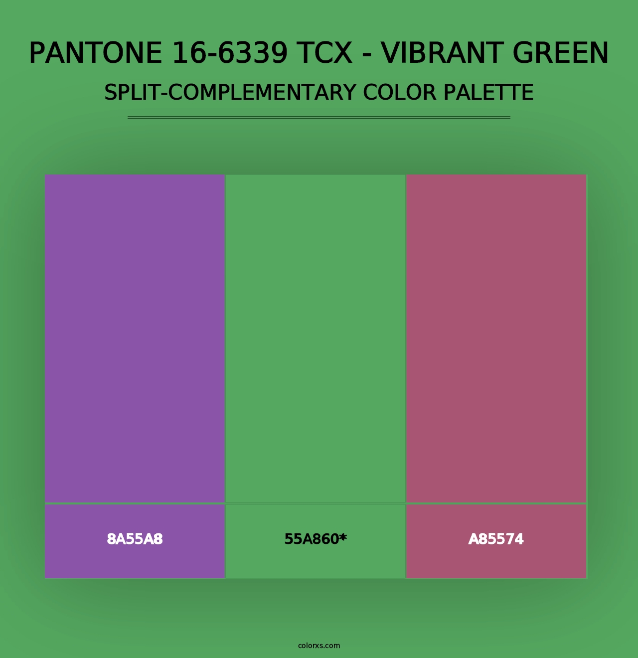 PANTONE 16-6339 TCX - Vibrant Green - Split-Complementary Color Palette