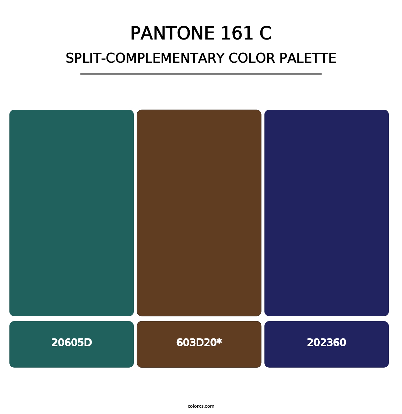 PANTONE 161 C - Split-Complementary Color Palette