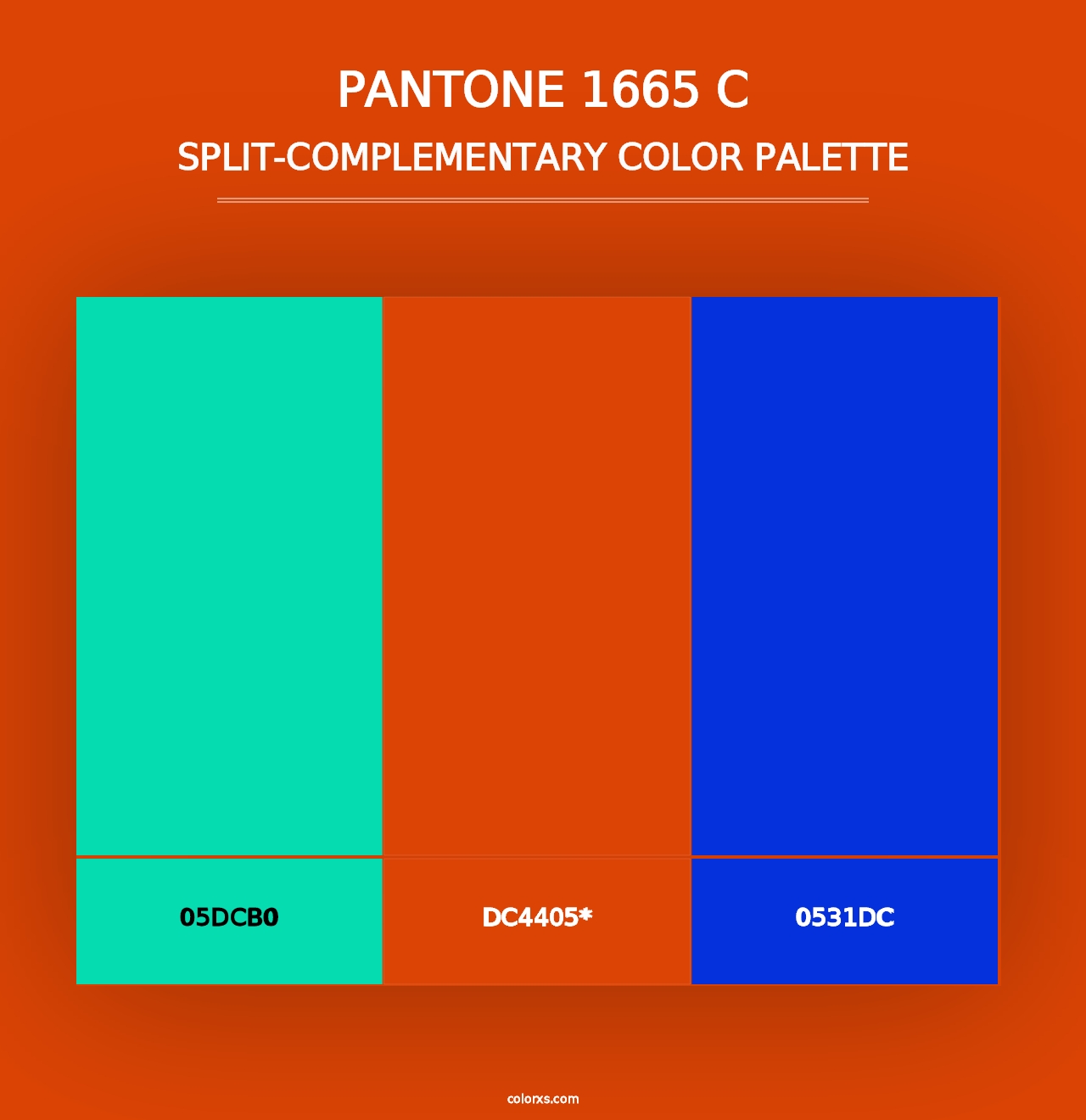 PANTONE 1665 C - Split-Complementary Color Palette