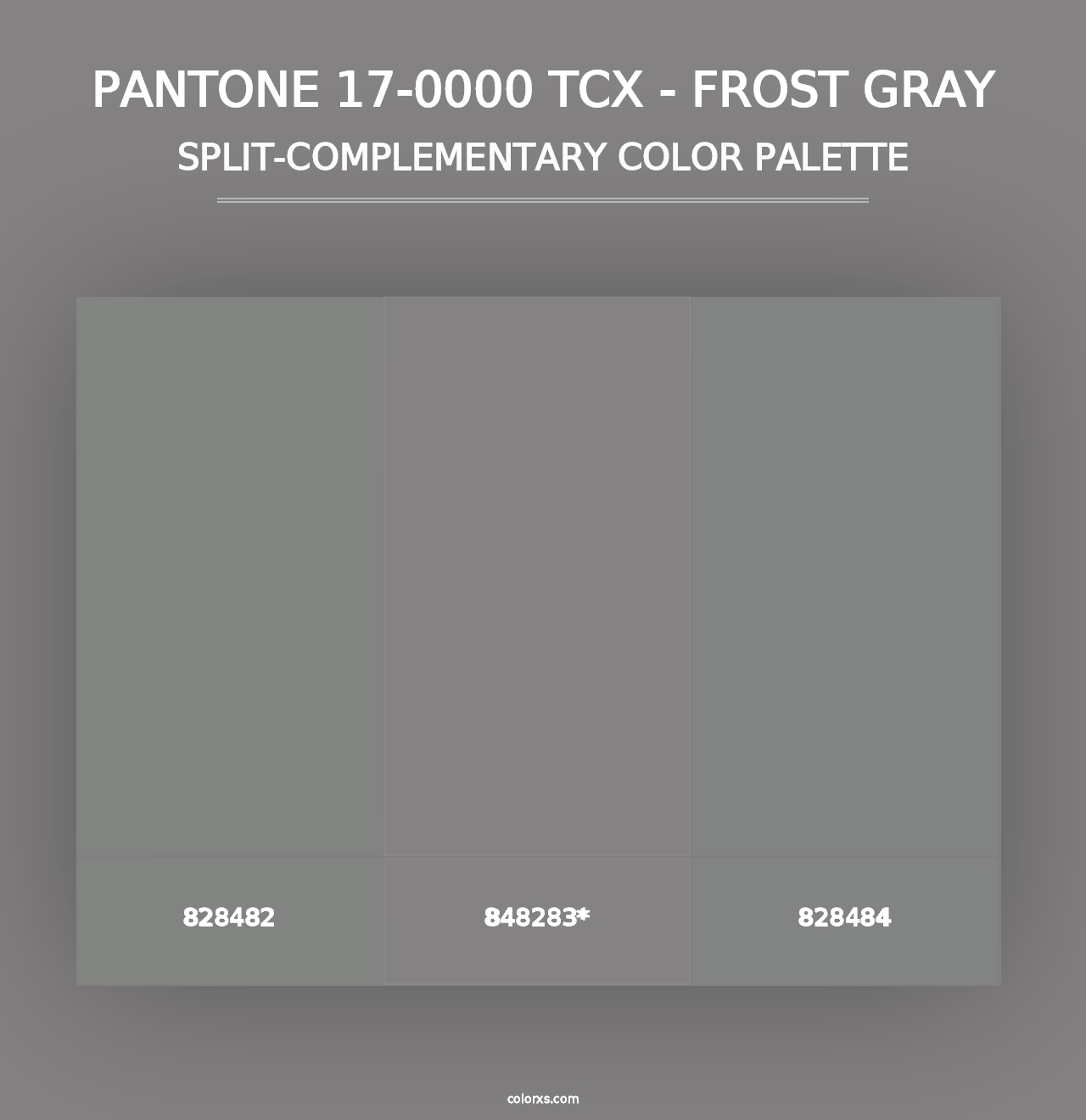 PANTONE 17-0000 TCX - Frost Gray - Split-Complementary Color Palette