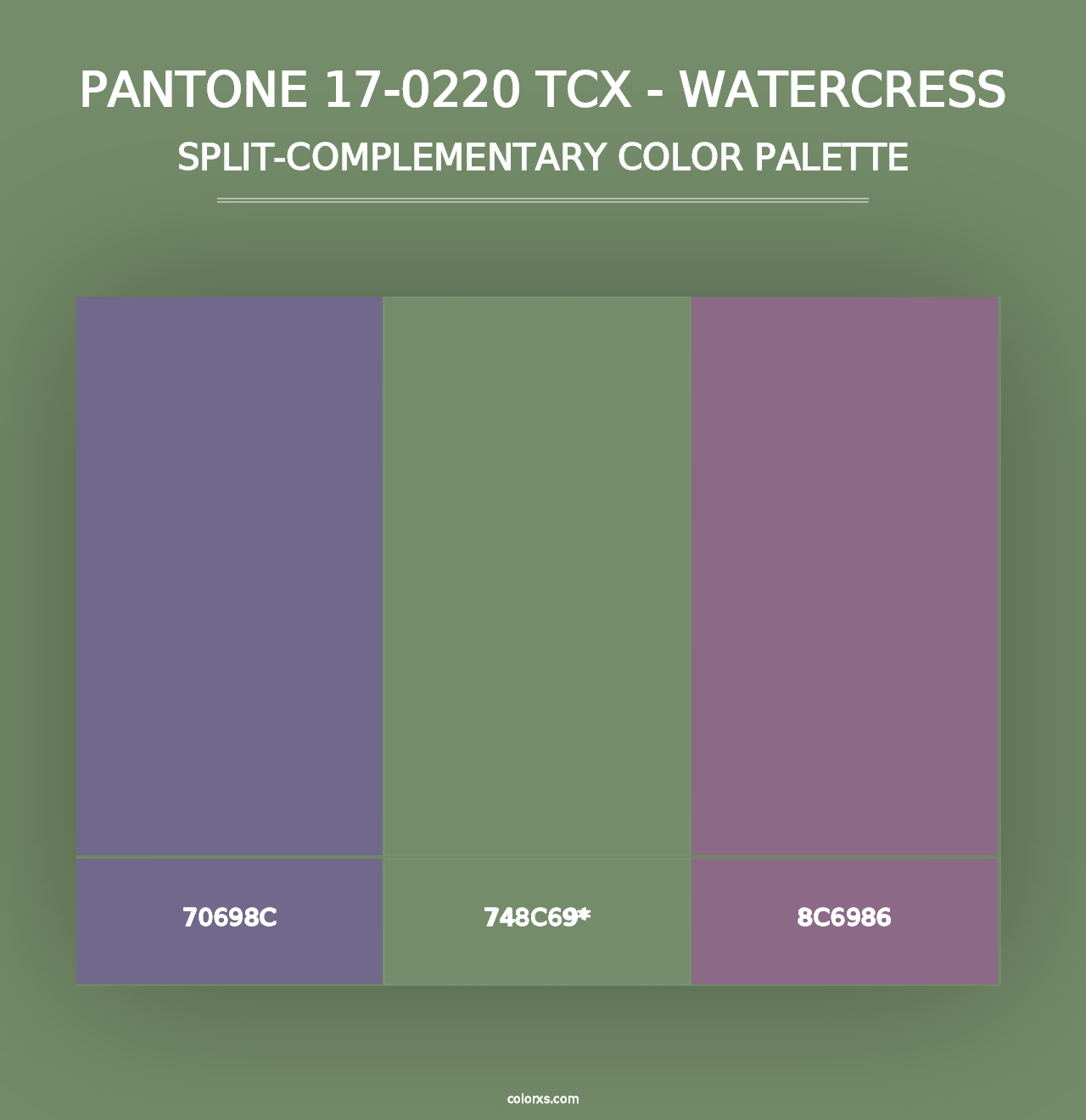 PANTONE 17-0220 TCX - Watercress - Split-Complementary Color Palette