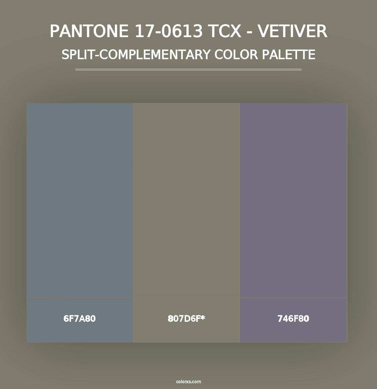 PANTONE 17-0613 TCX - Vetiver - Split-Complementary Color Palette