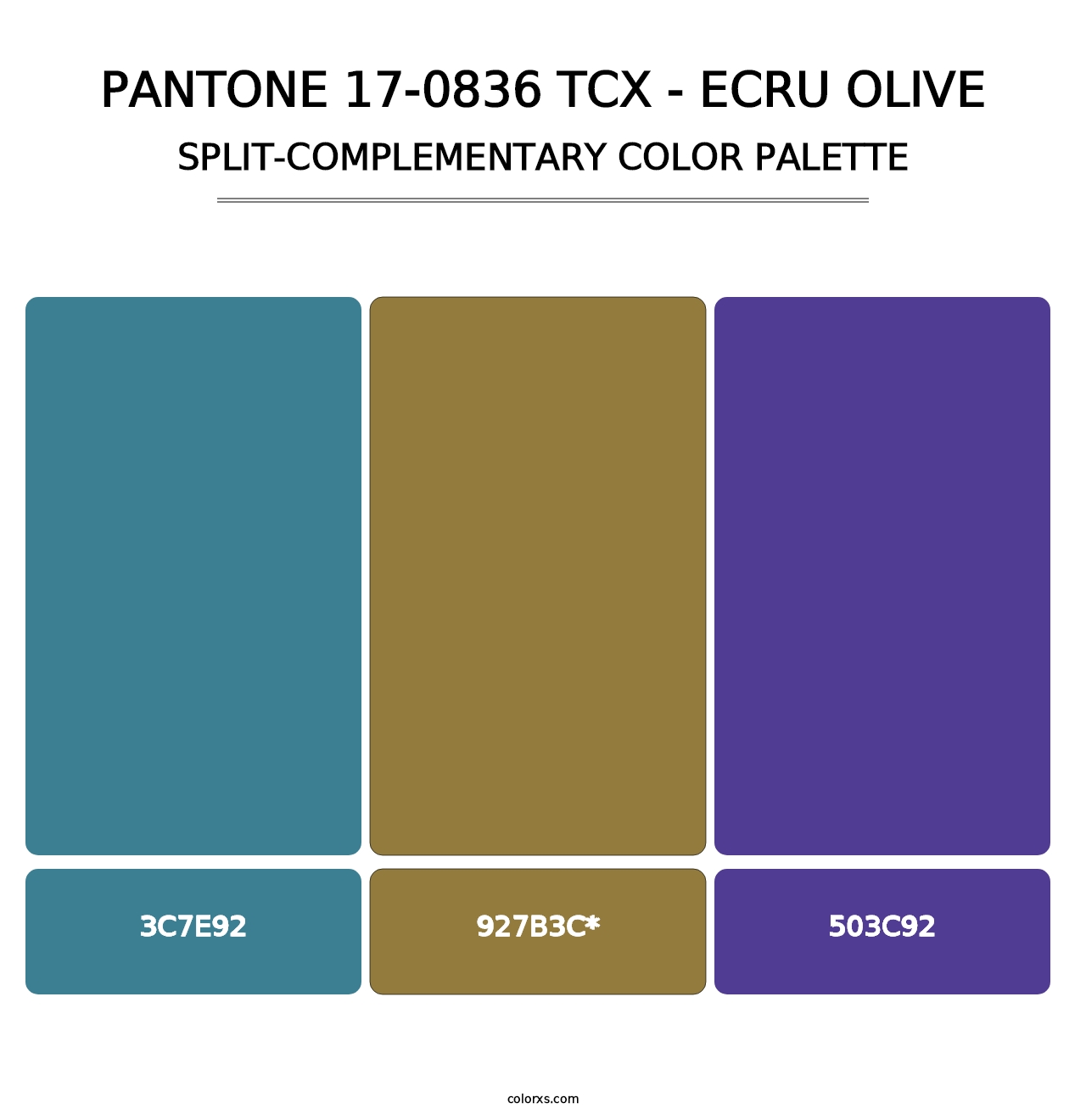 PANTONE 17-0836 TCX - Ecru Olive - Split-Complementary Color Palette