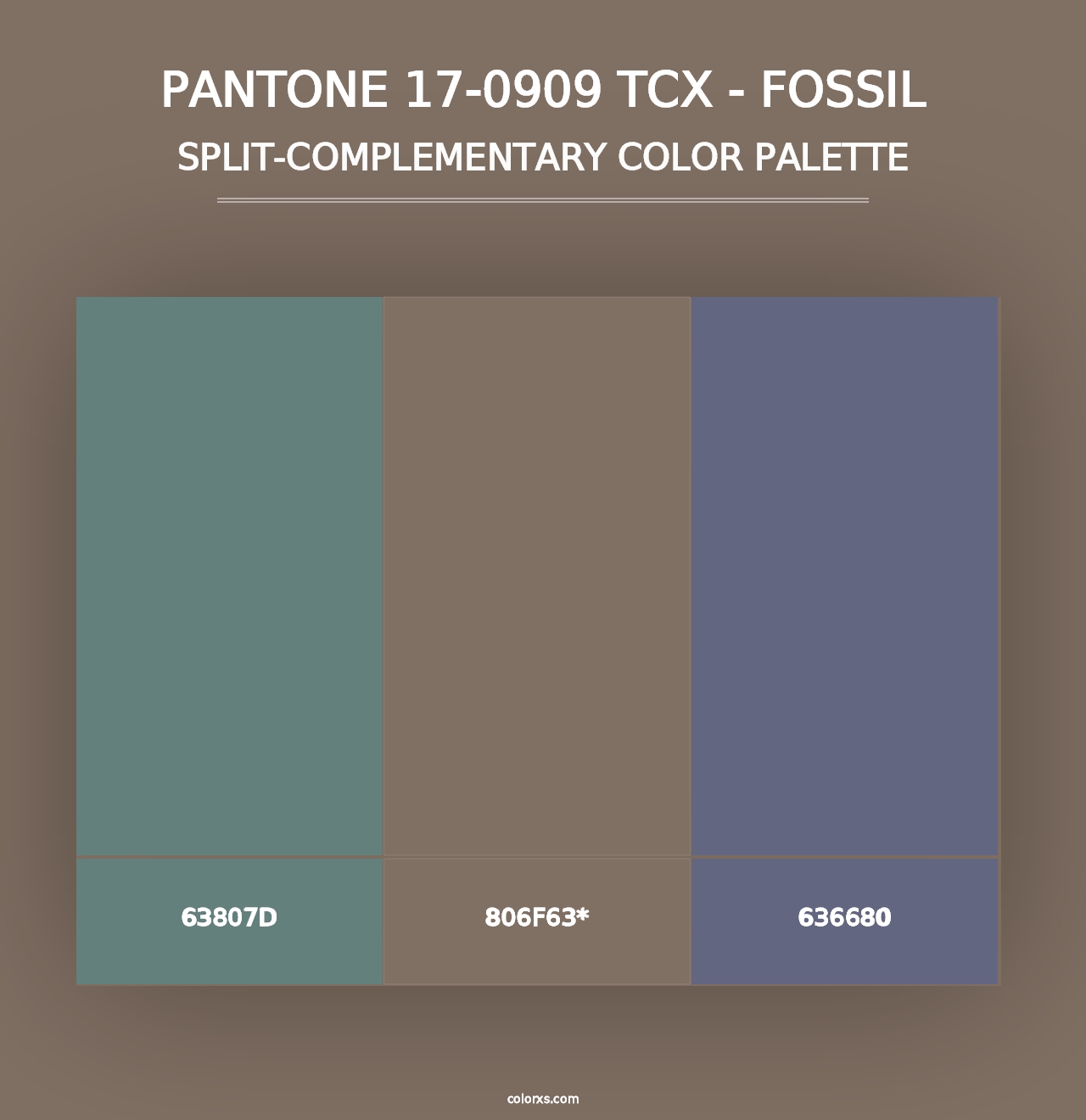 PANTONE 17-0909 TCX - Fossil - Split-Complementary Color Palette