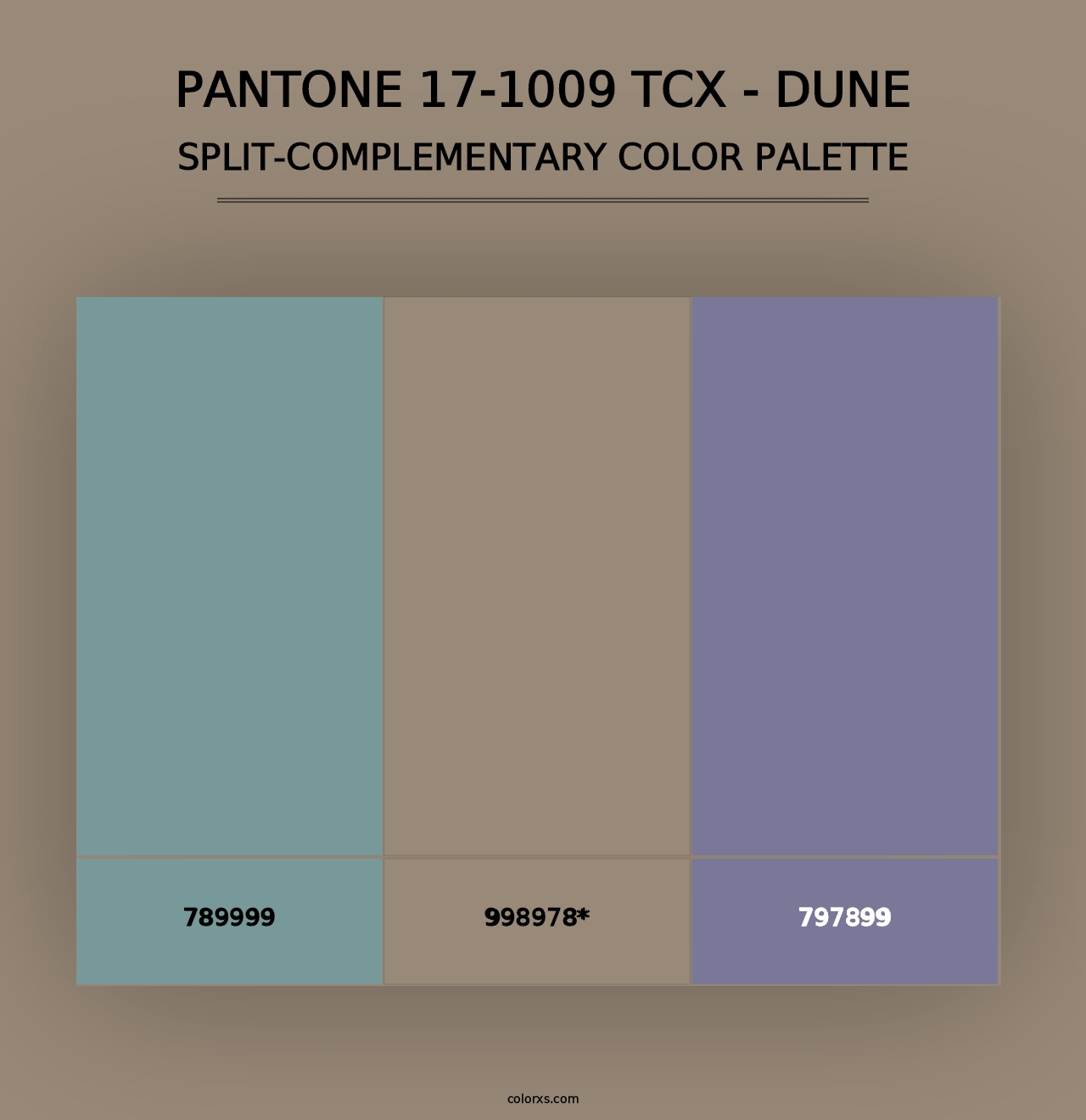 PANTONE 17-1009 TCX - Dune - Split-Complementary Color Palette