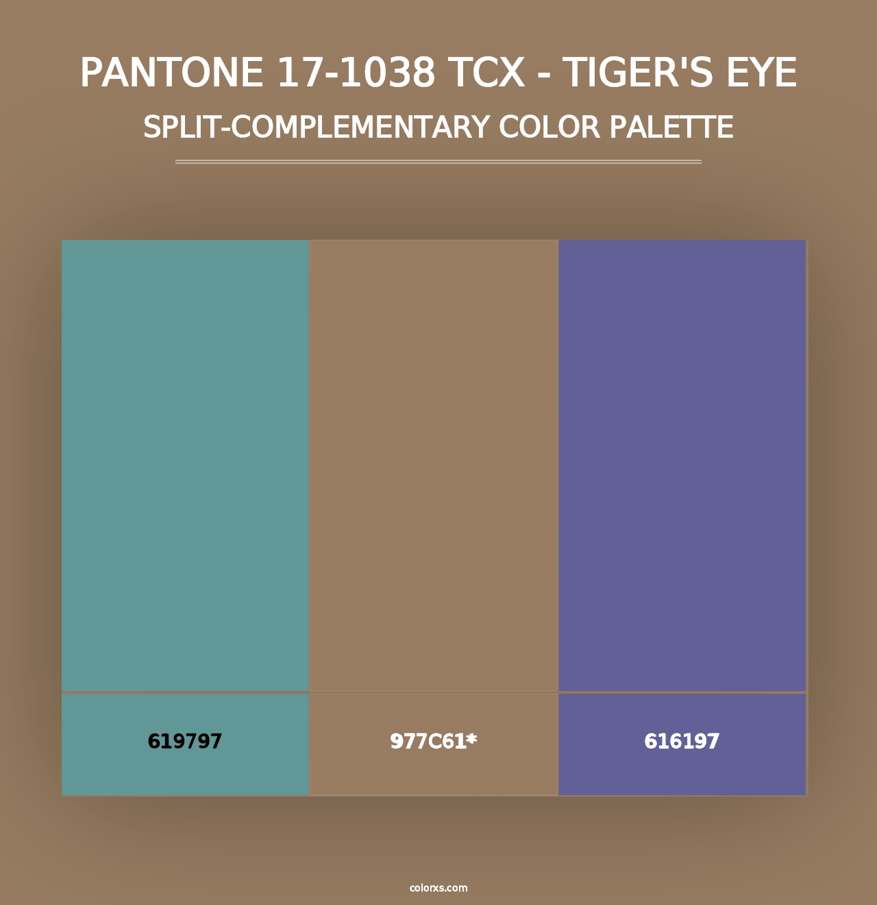 PANTONE 17-1038 TCX - Tiger's Eye - Split-Complementary Color Palette