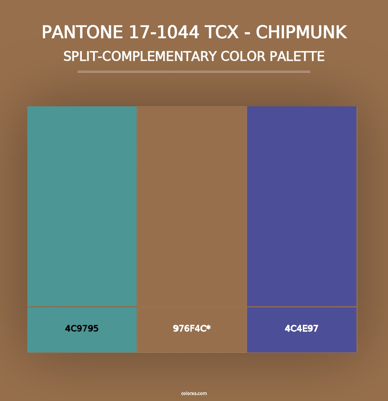 PANTONE 17-1044 TCX - Chipmunk - Split-Complementary Color Palette