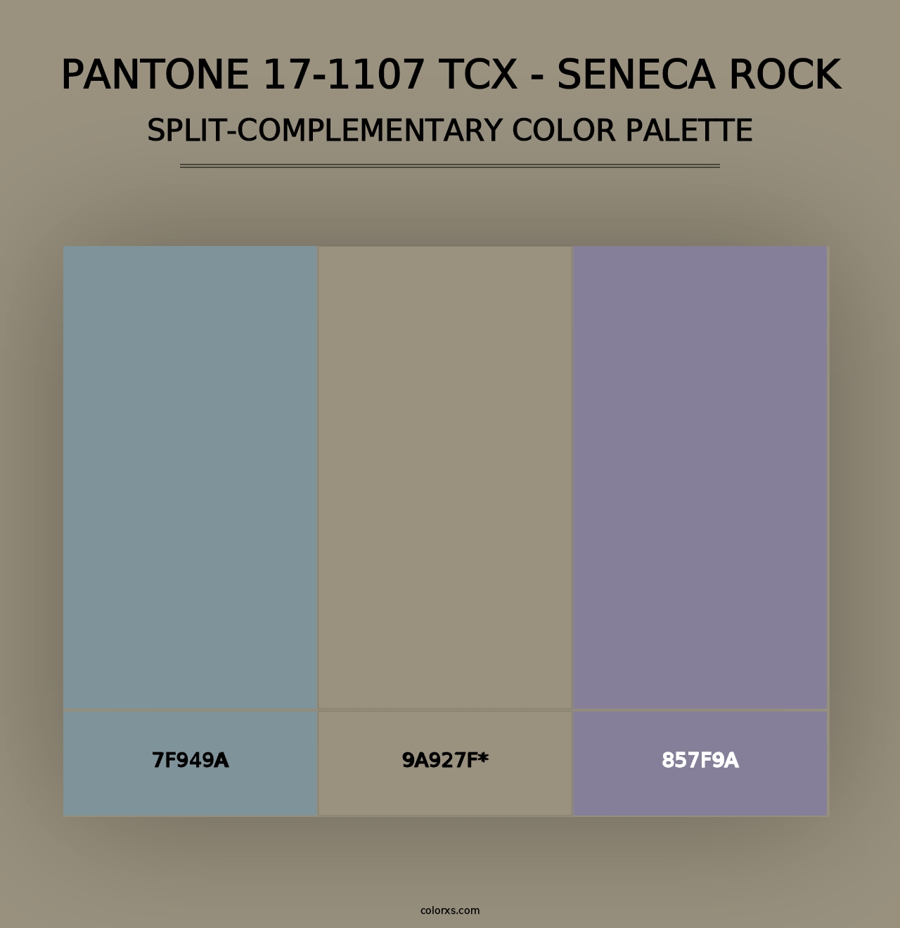 PANTONE 17-1107 TCX - Seneca Rock - Split-Complementary Color Palette