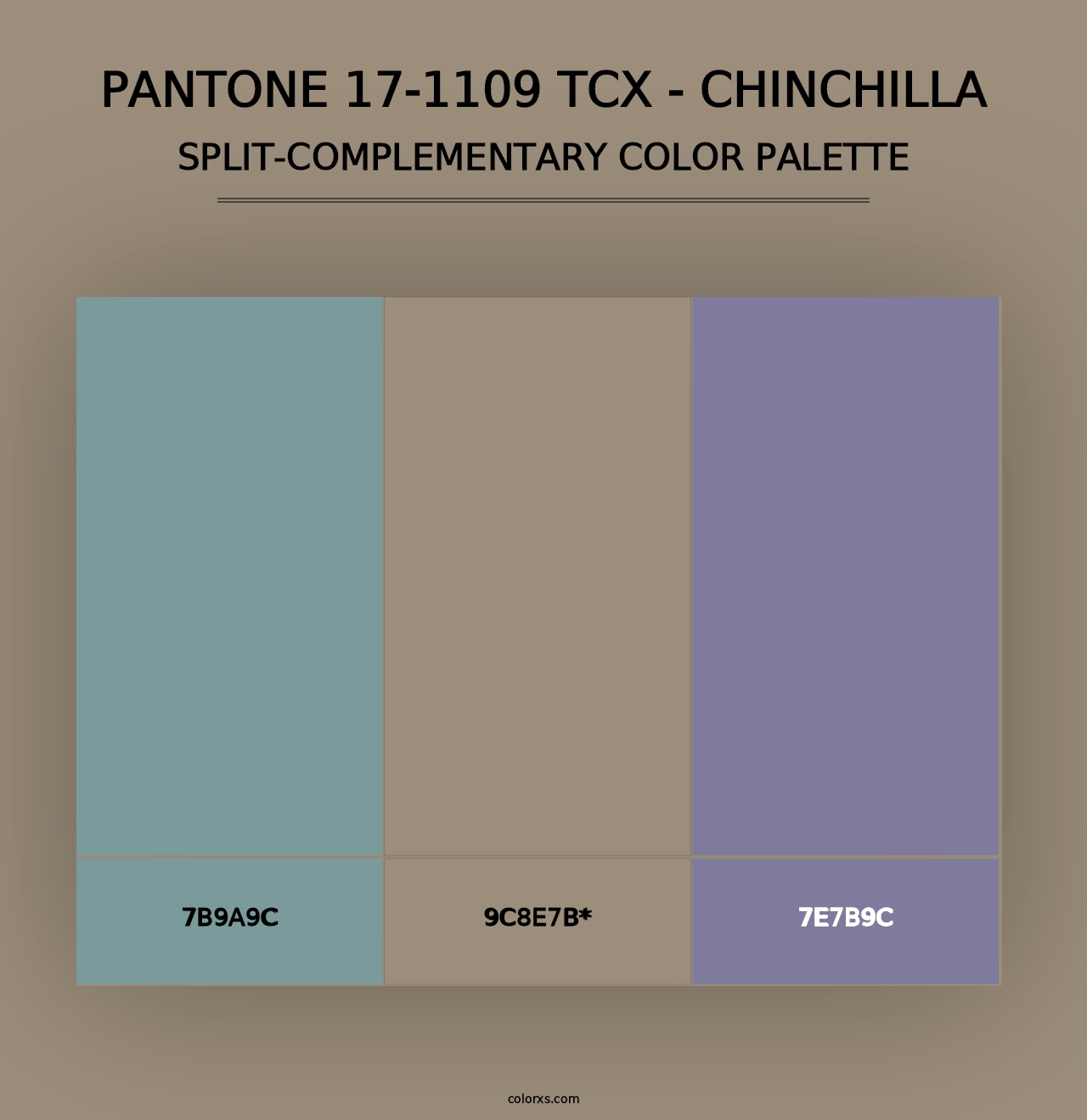 PANTONE 17-1109 TCX - Chinchilla - Split-Complementary Color Palette