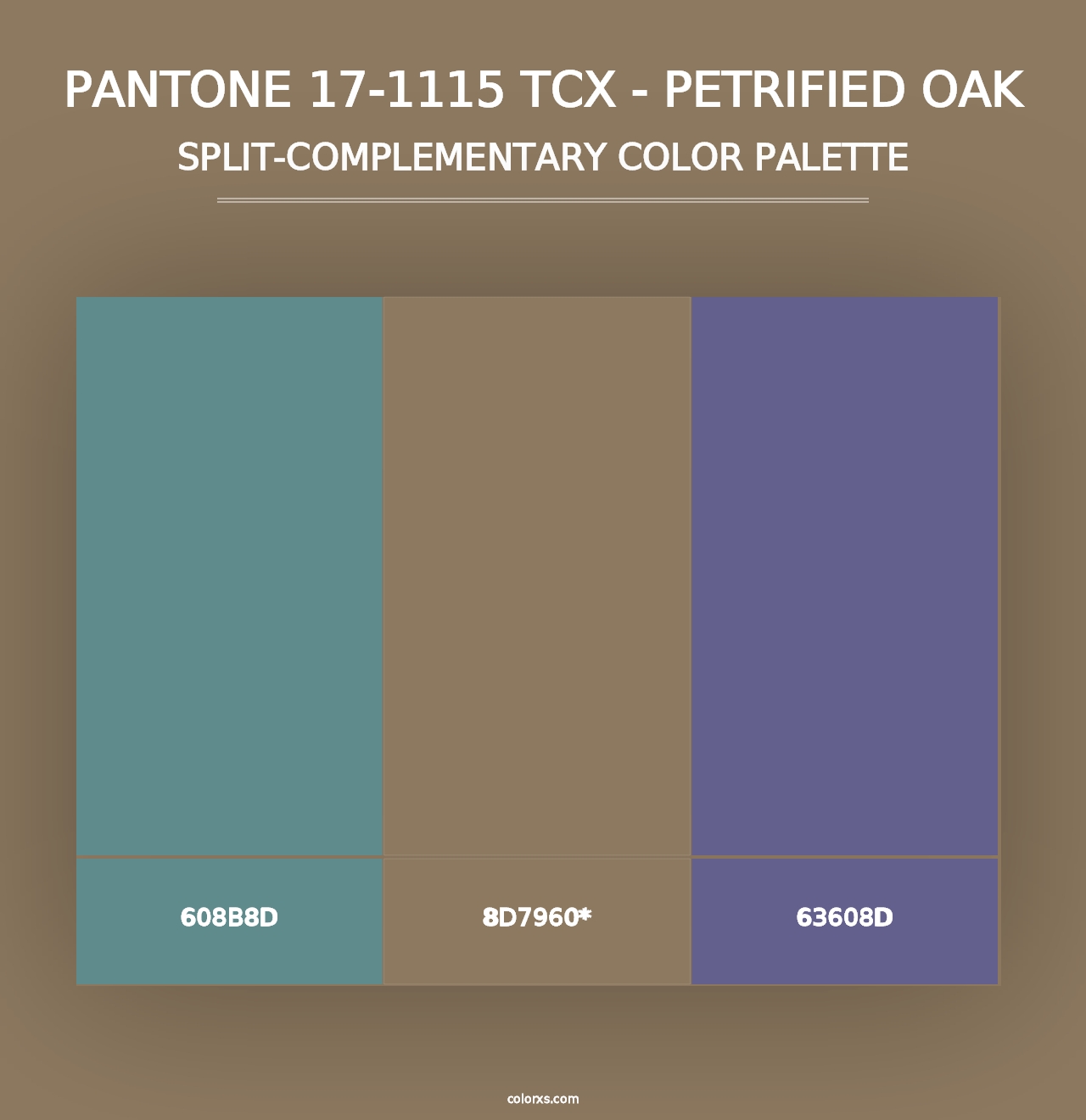 PANTONE 17-1115 TCX - Petrified Oak - Split-Complementary Color Palette