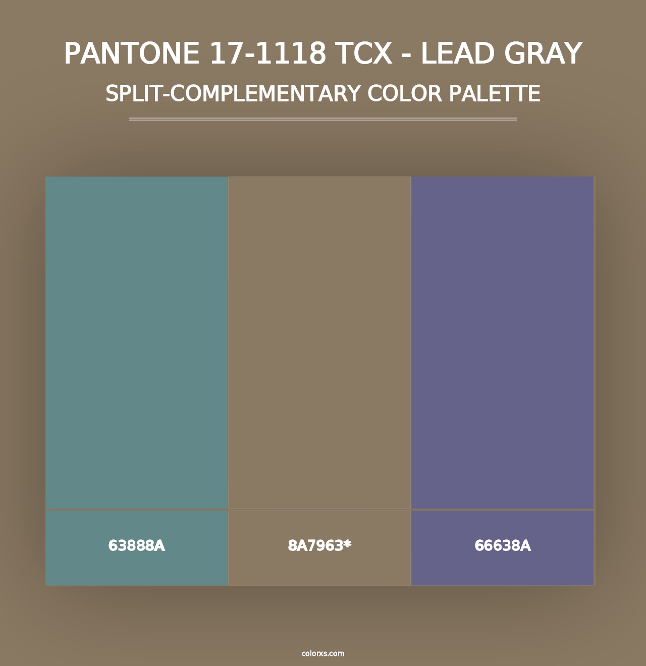 PANTONE 17-1118 TCX - Lead Gray - Split-Complementary Color Palette