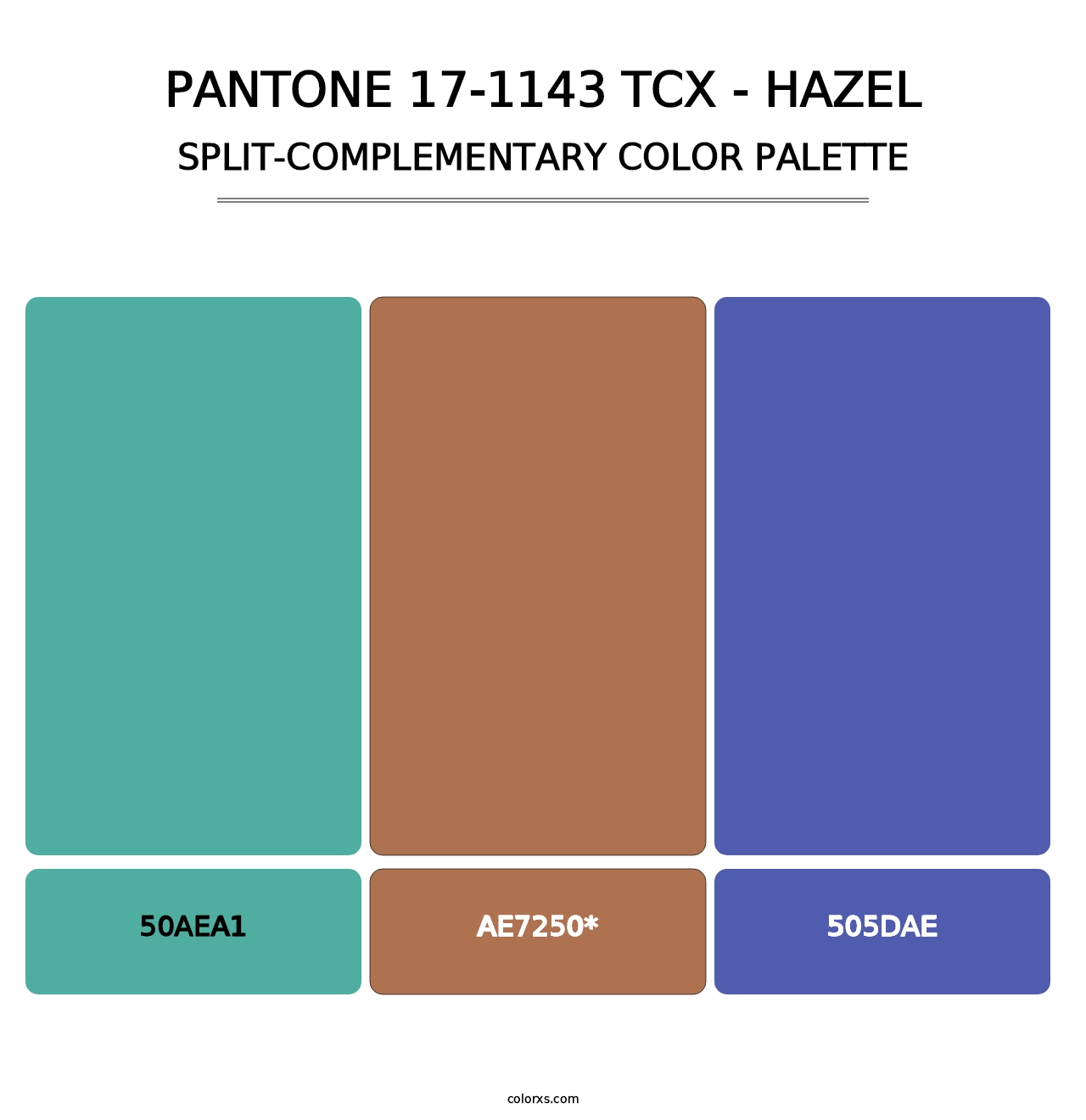 PANTONE 17-1143 TCX - Hazel - Split-Complementary Color Palette