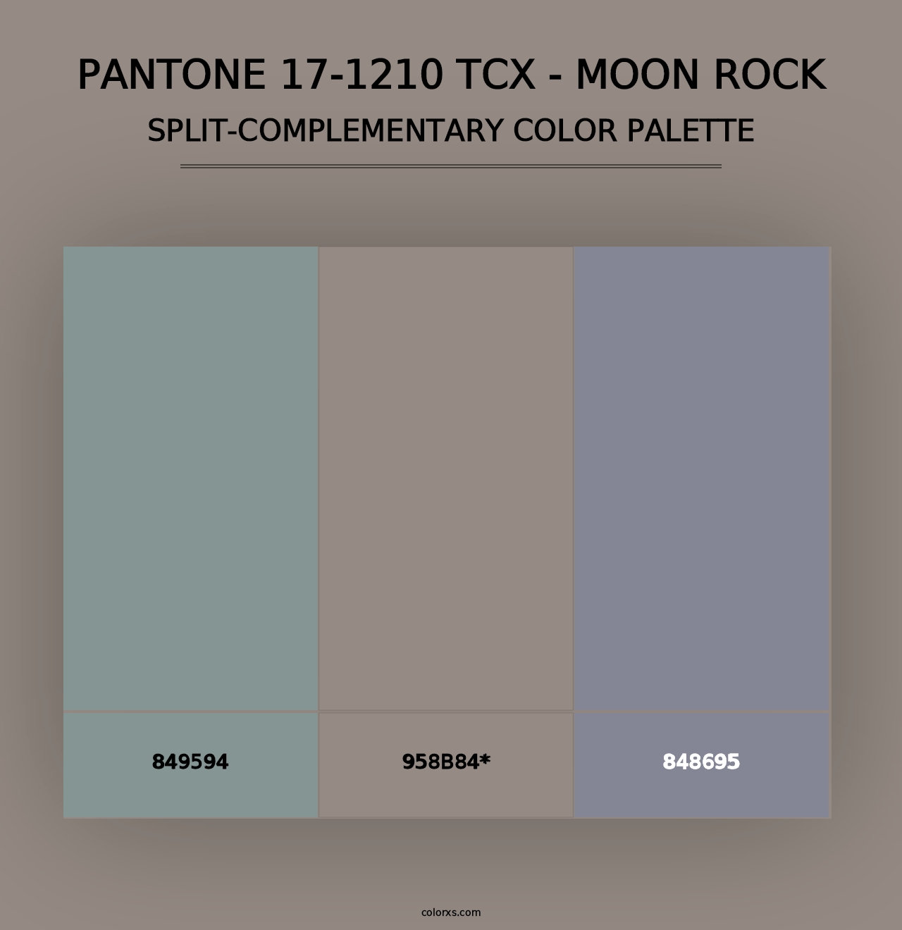 PANTONE 17-1210 TCX - Moon Rock - Split-Complementary Color Palette