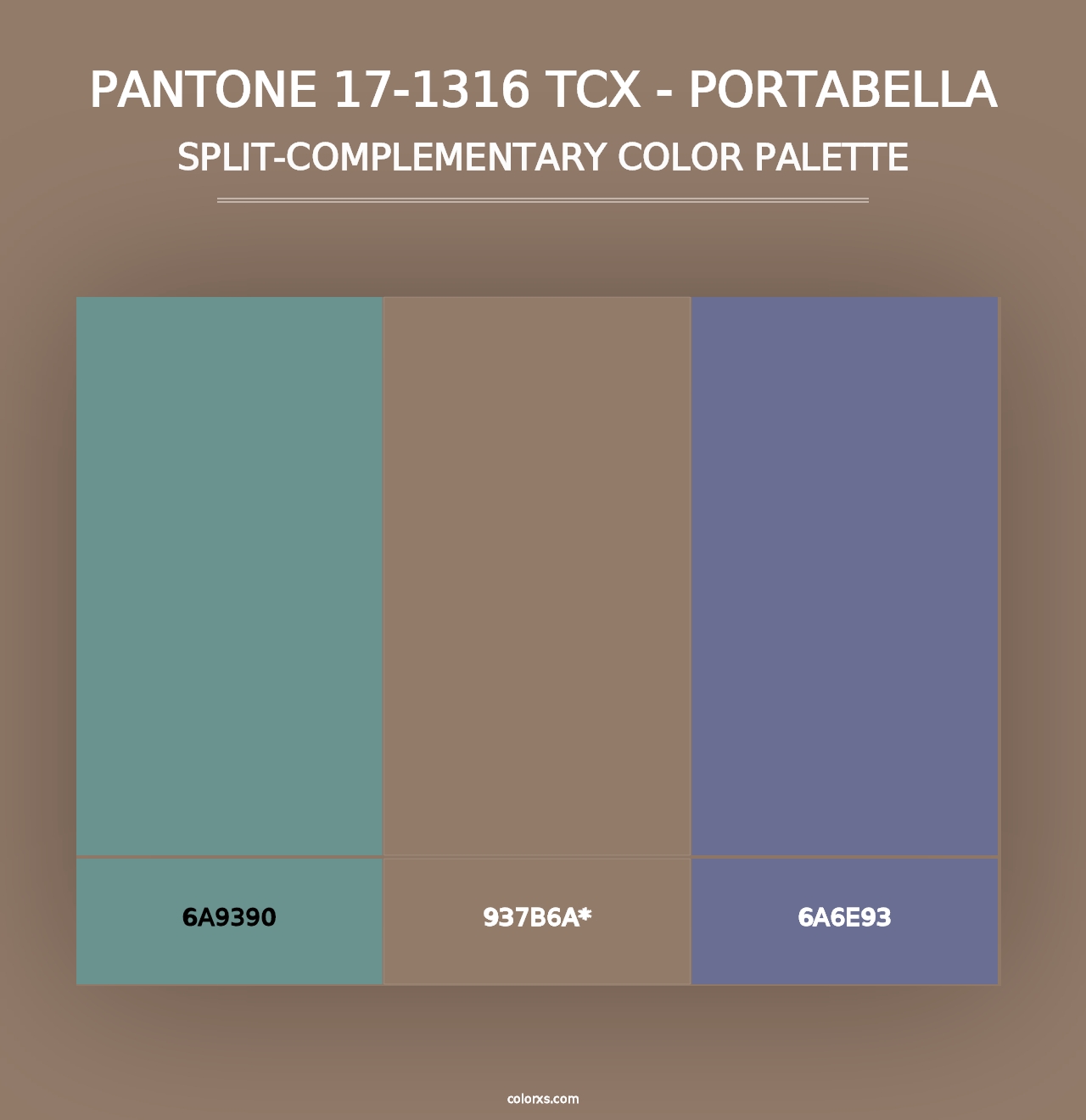 PANTONE 17-1316 TCX - Portabella - Split-Complementary Color Palette