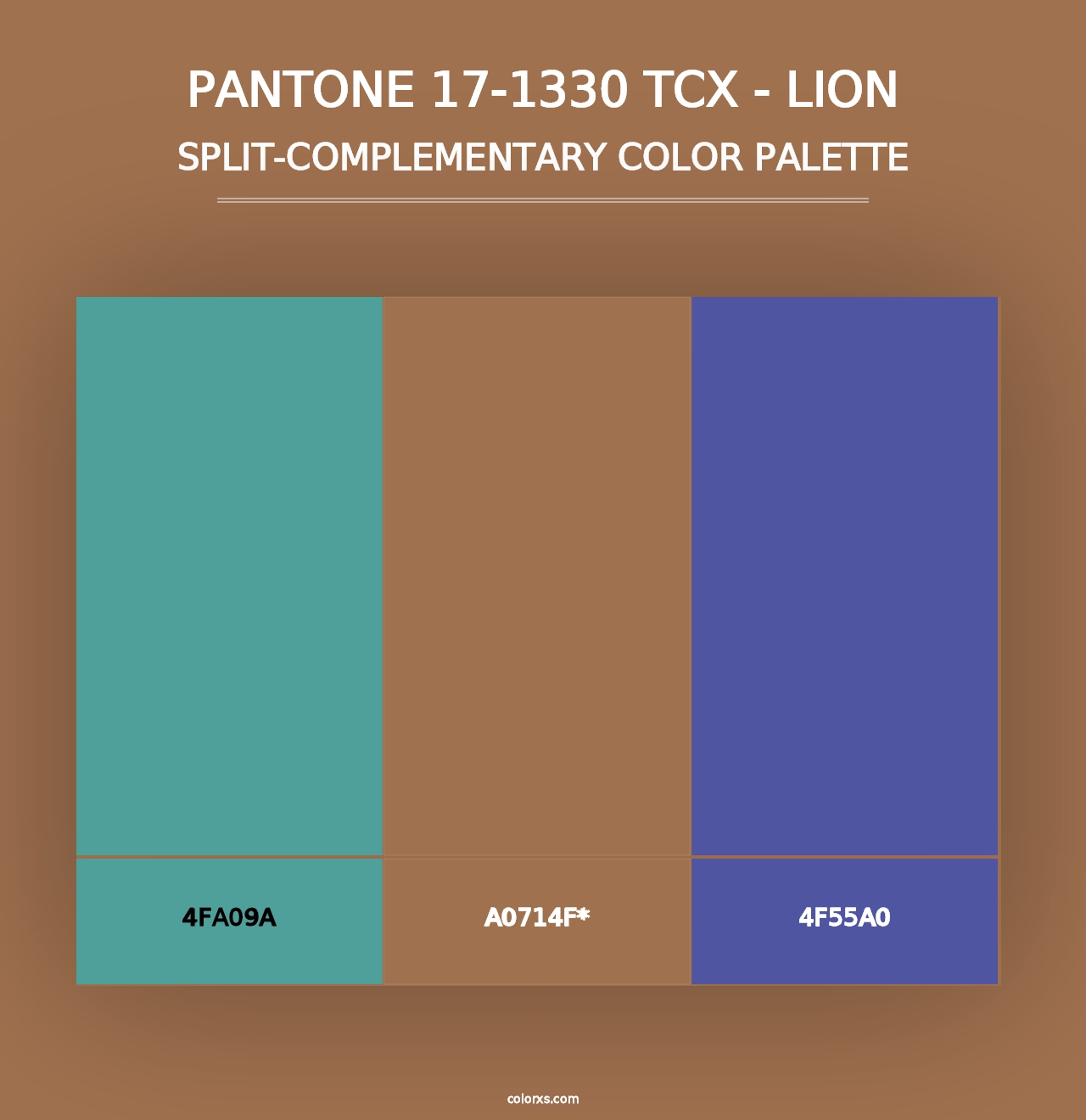 PANTONE 17-1330 TCX - Lion - Split-Complementary Color Palette