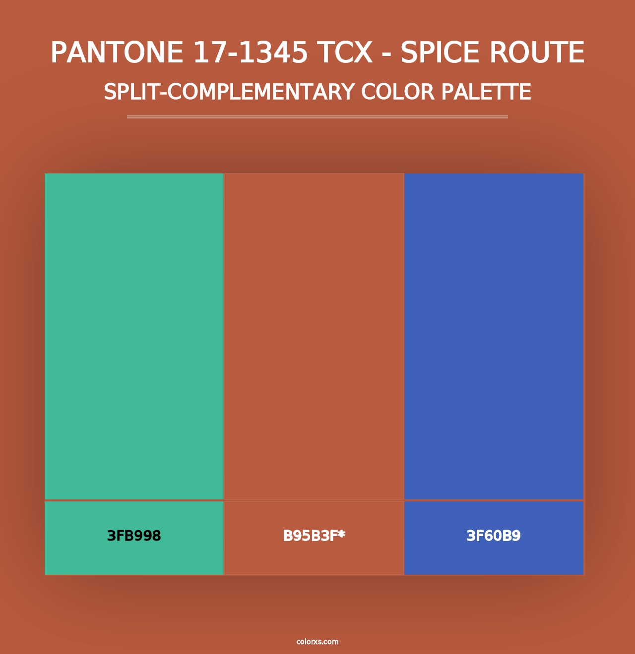 PANTONE 17-1345 TCX - Spice Route - Split-Complementary Color Palette