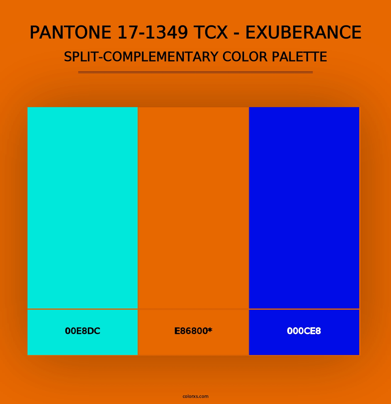 PANTONE 17-1349 TCX - Exuberance - Split-Complementary Color Palette