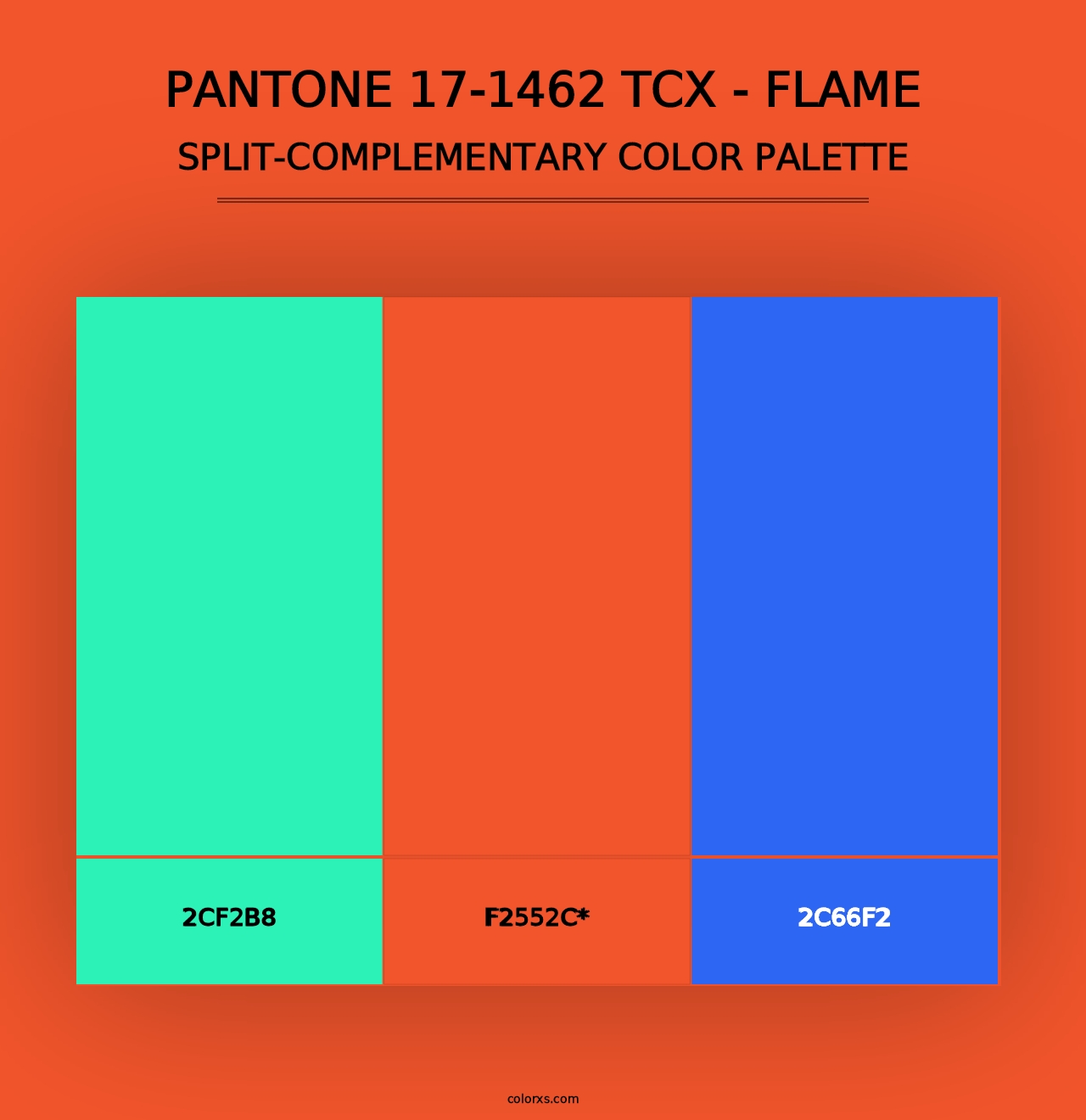 PANTONE 17-1462 TCX - Flame - Split-Complementary Color Palette