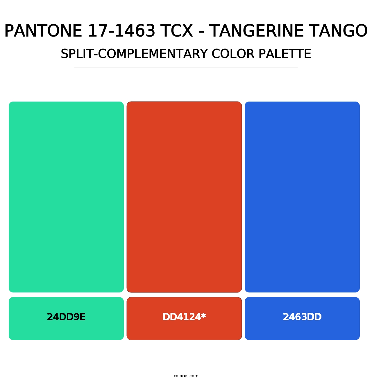 PANTONE 17-1463 TCX - Tangerine Tango - Split-Complementary Color Palette