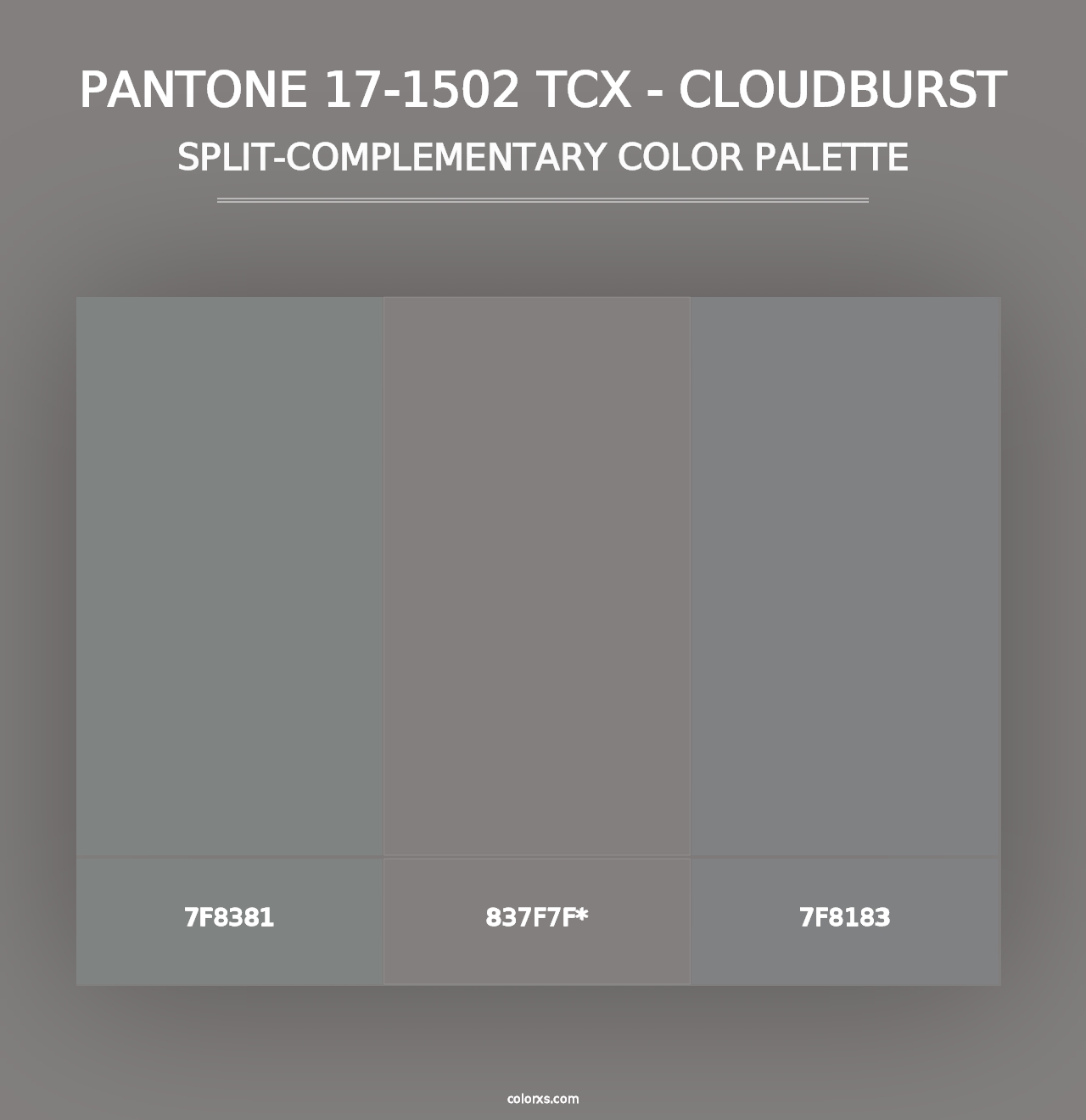 PANTONE 17-1502 TCX - Cloudburst - Split-Complementary Color Palette