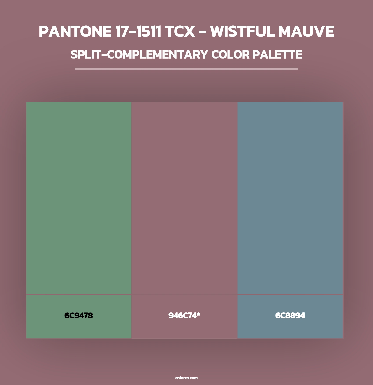 PANTONE 17-1511 TCX - Wistful Mauve - Split-Complementary Color Palette