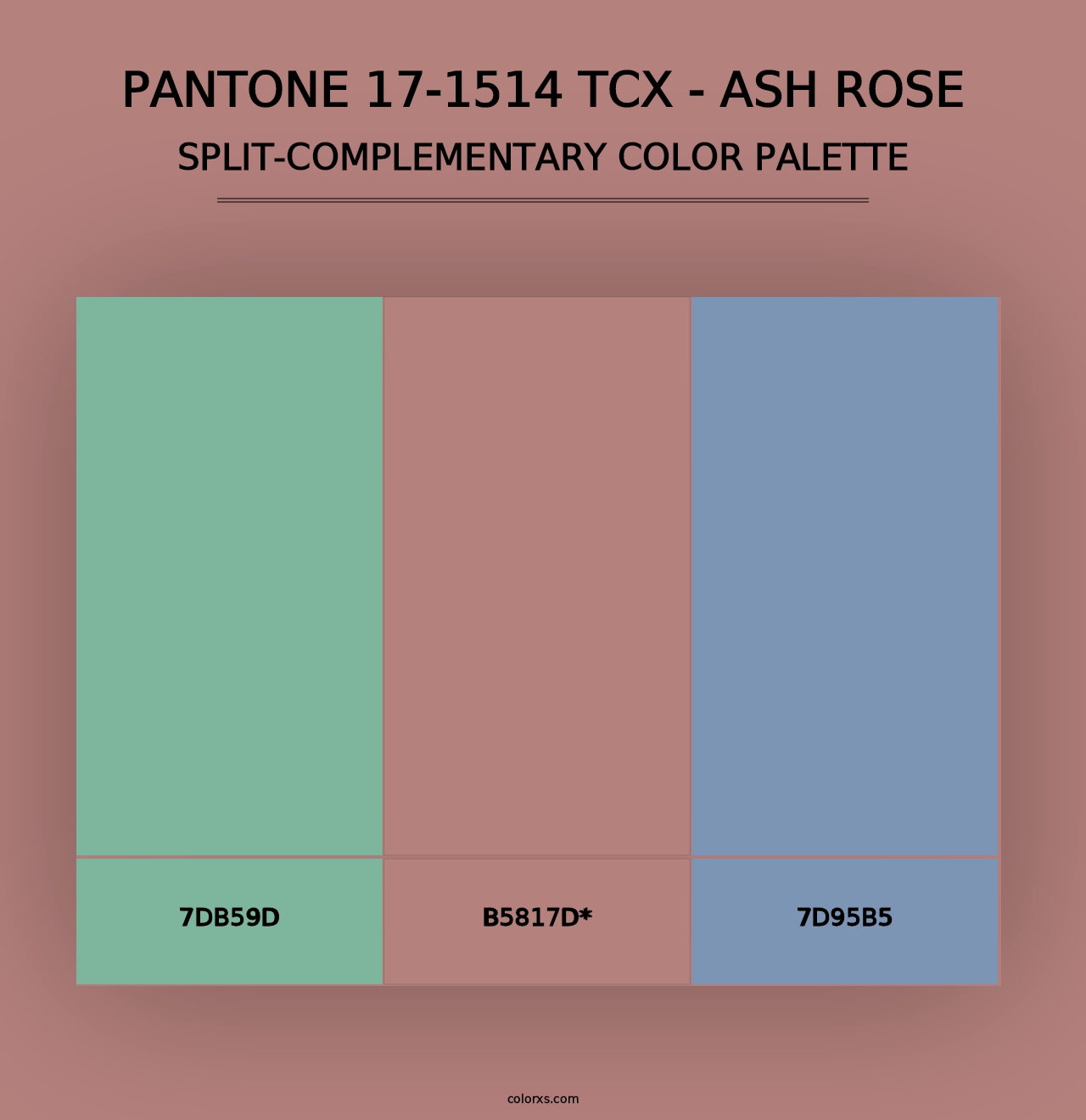 PANTONE 17-1514 TCX - Ash Rose - Split-Complementary Color Palette