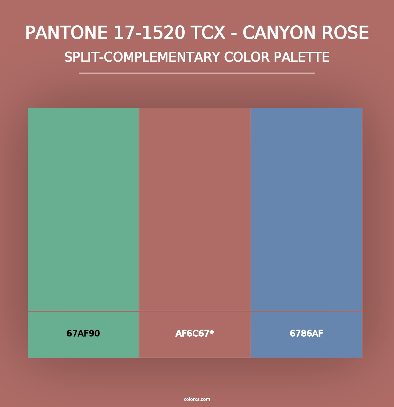 PANTONE 17-1520 TCX - Canyon Rose - Split-Complementary Color Palette