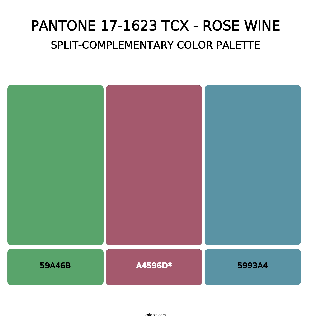 PANTONE 17-1623 TCX - Rose Wine - Split-Complementary Color Palette