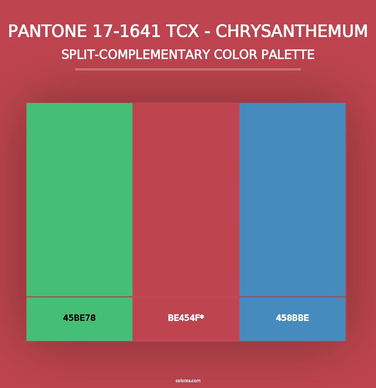 PANTONE 17-1641 TCX - Chrysanthemum - Split-Complementary Color Palette